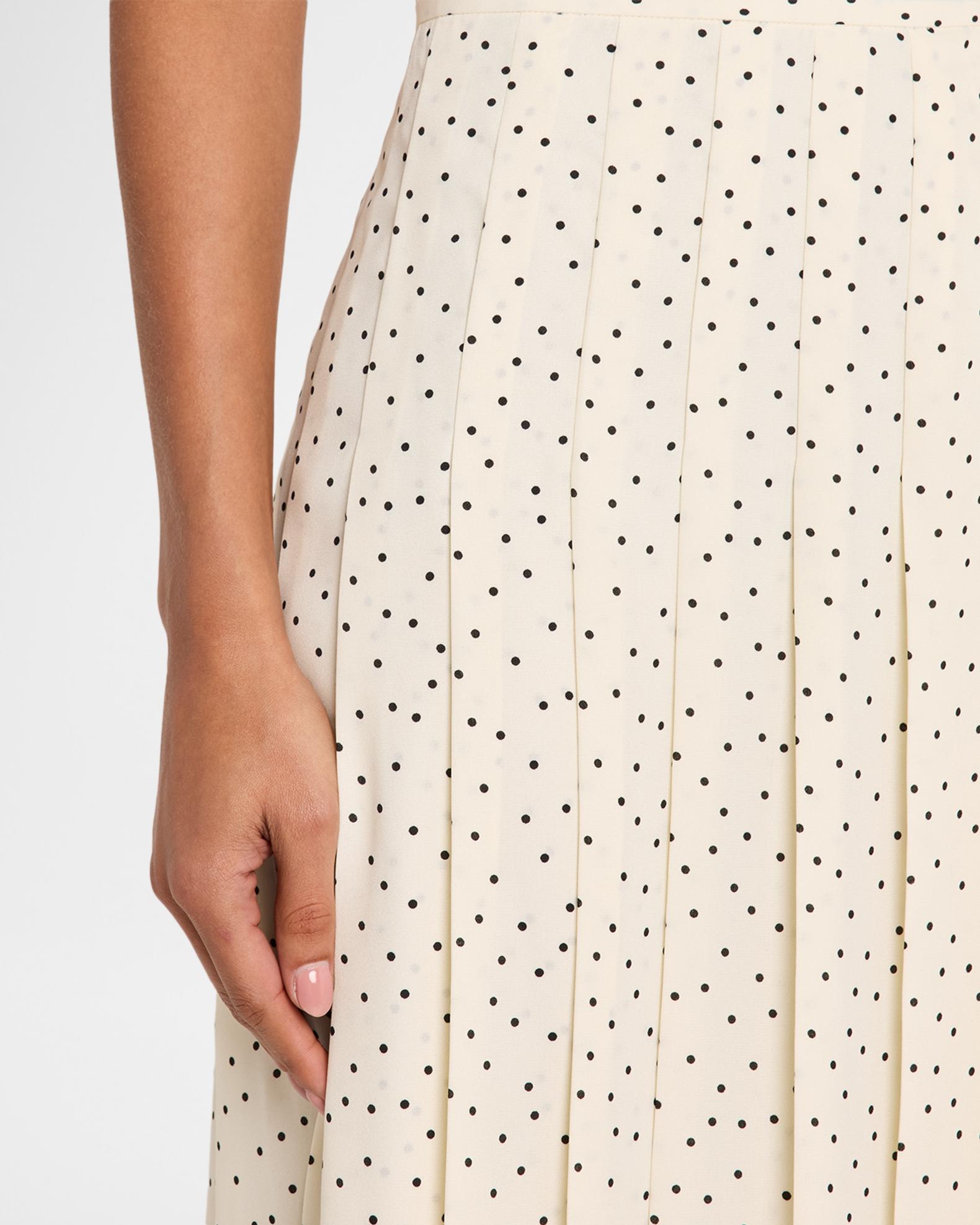 Theory Pleated Polka Dot Wrap Skirt | Neiman Marcus
