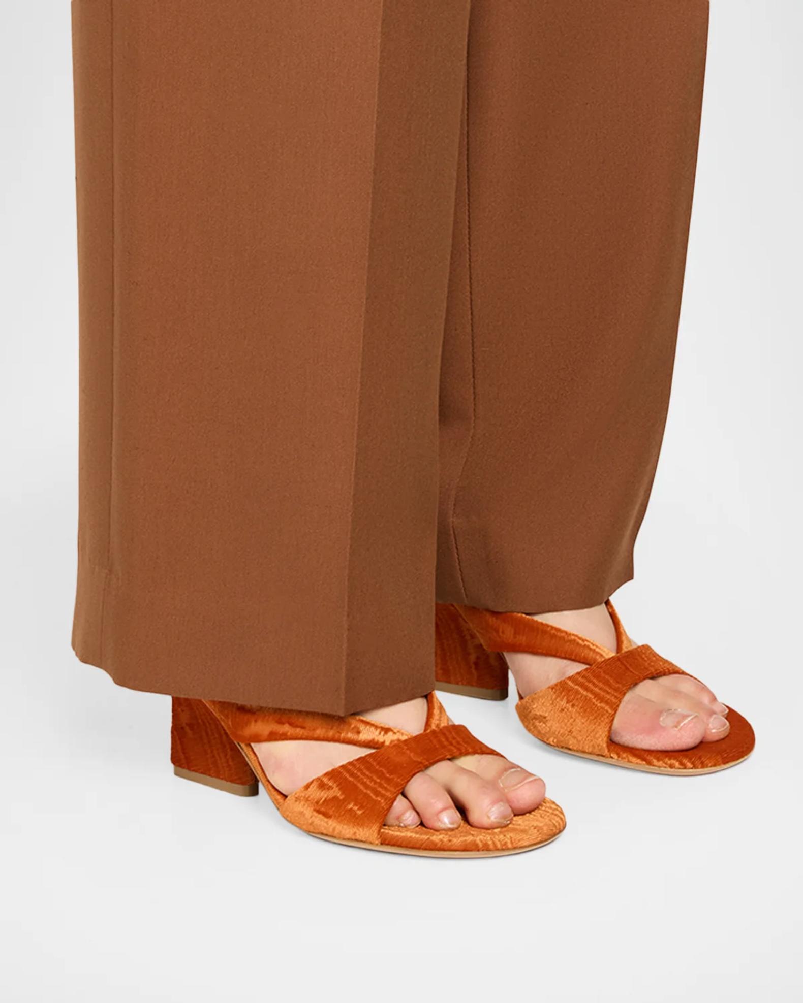 Dries Van Noten 100mm Ribbed Velvet Mule Sandals | Neiman Marcus