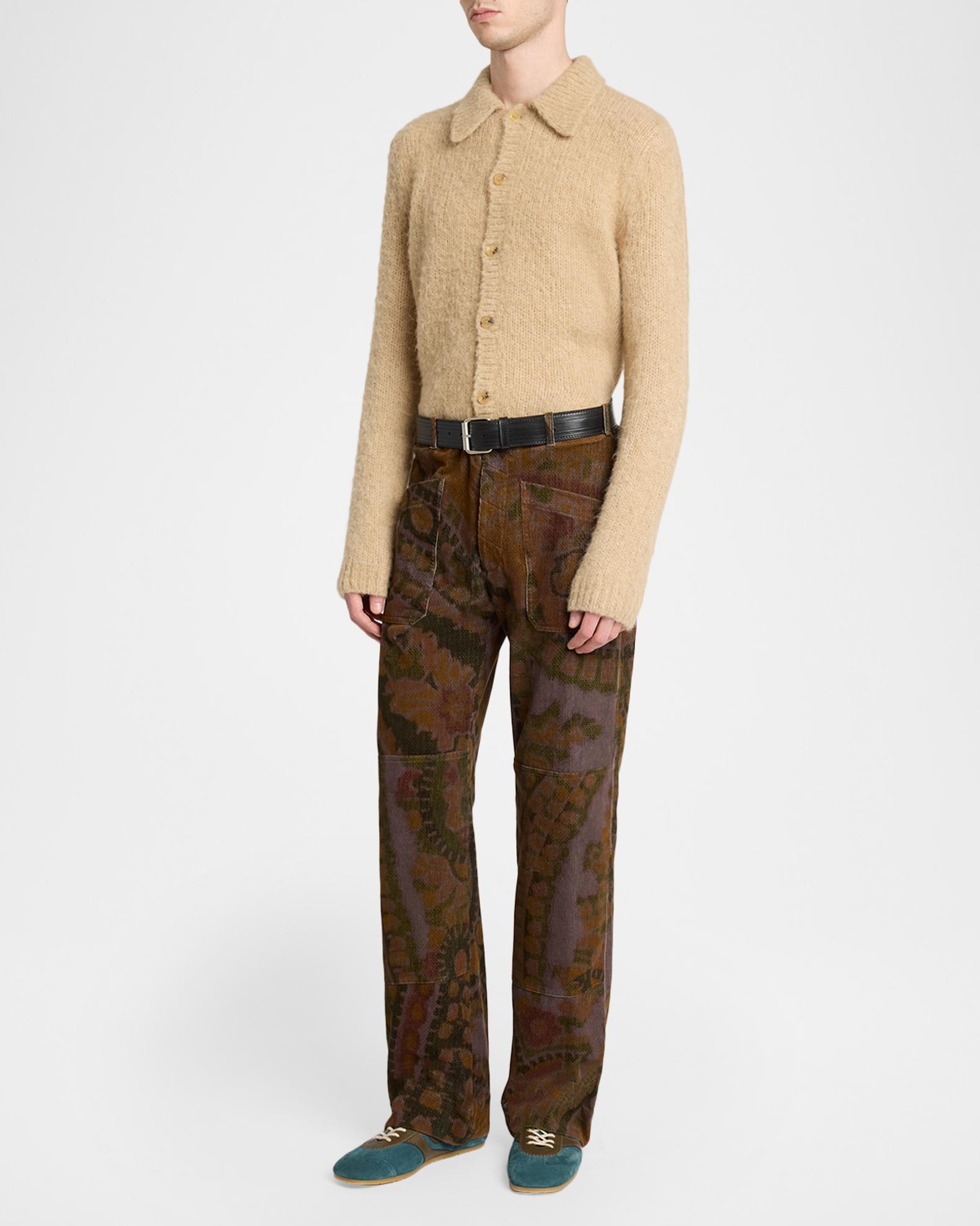 Dries Van Noten Men's Mosaicon T-Toe Suede Low-Top Sneakers
