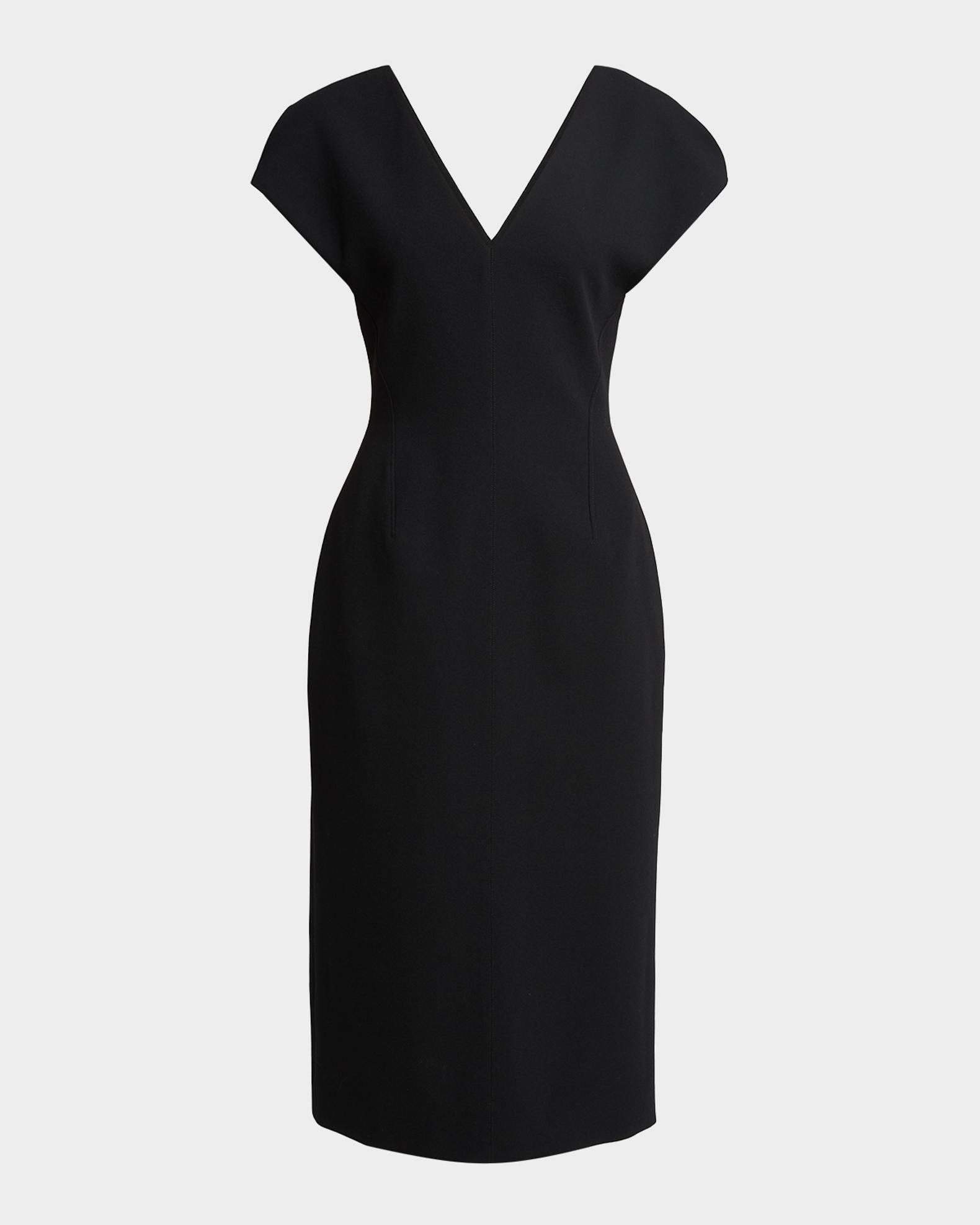 jil sander black dress Wool Sable Midi Black Strapless Ruched Evening black beach dress Color:Same As Photo The distinctive design detail