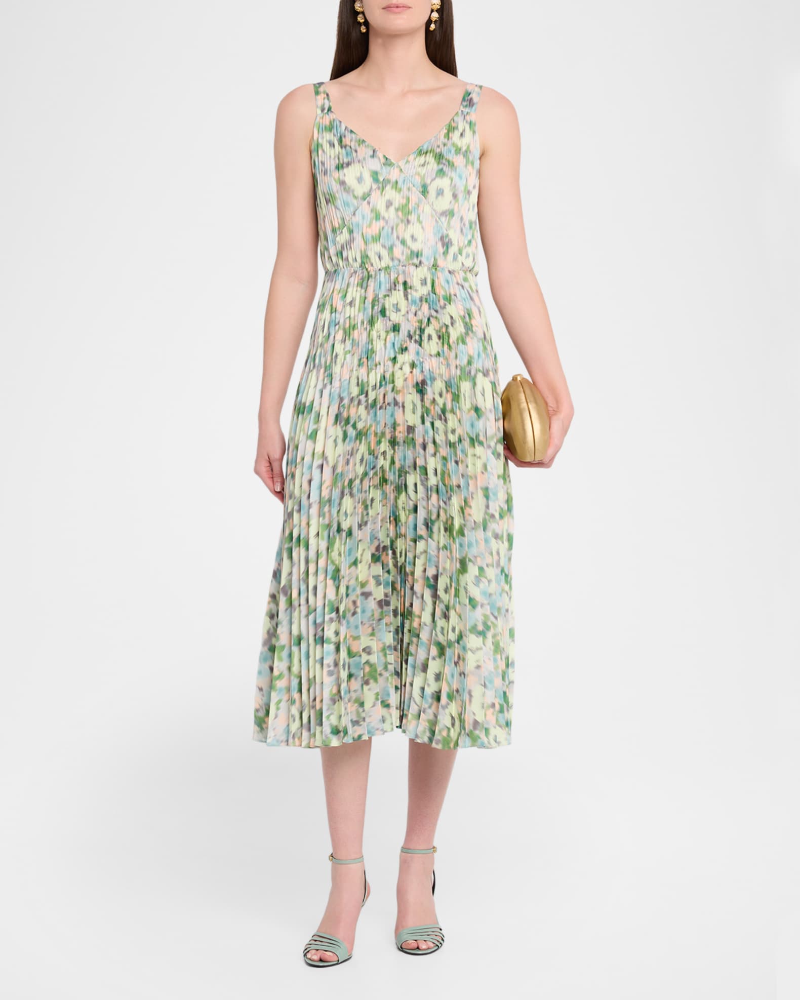 vince mixed panel sleeveless midi dress $425 Vince Women's Black Sleeveless Jewel Neck Mixed Panel Midi Dress Size  4