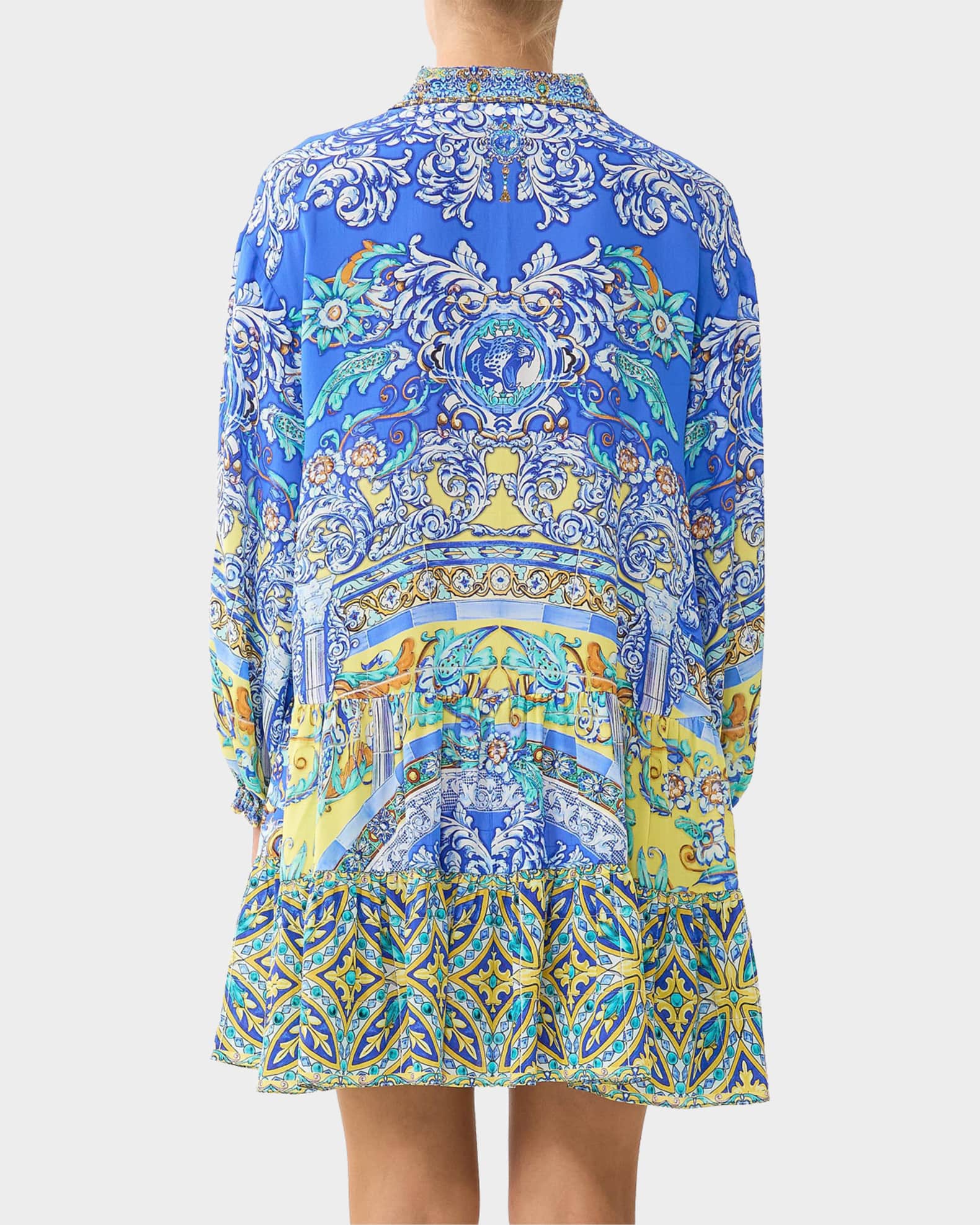 Camilla Beneath The Andalusian Sun Printed Tiered Shirtdress