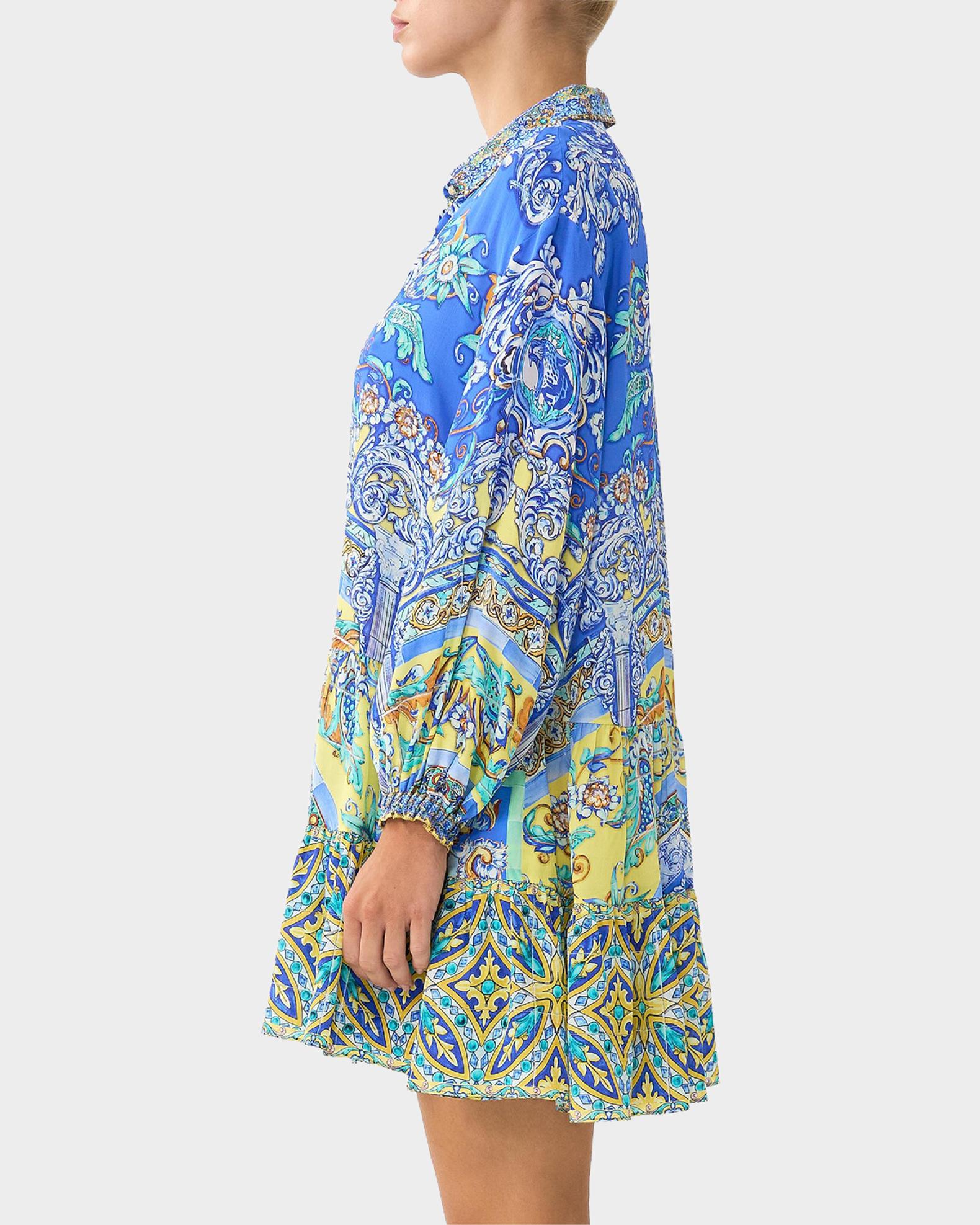 camilla tiered shirt dress The Welcome To The White Lotus Tiered Shirt Dress With Short Sleeve