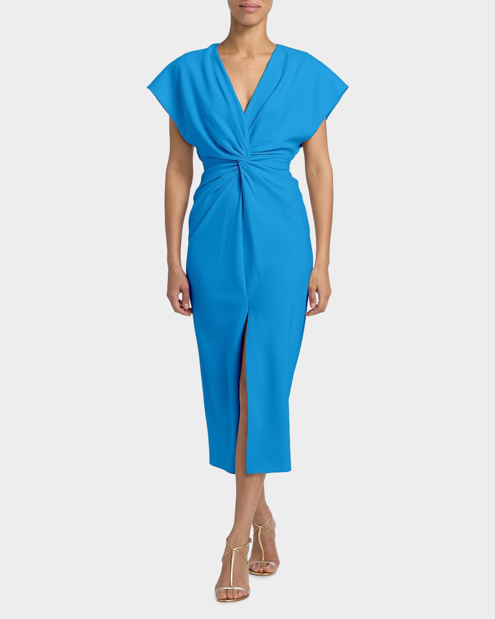 Prabal Gurung Jackie Twist-Front Midi-Dress | Neiman Marcus