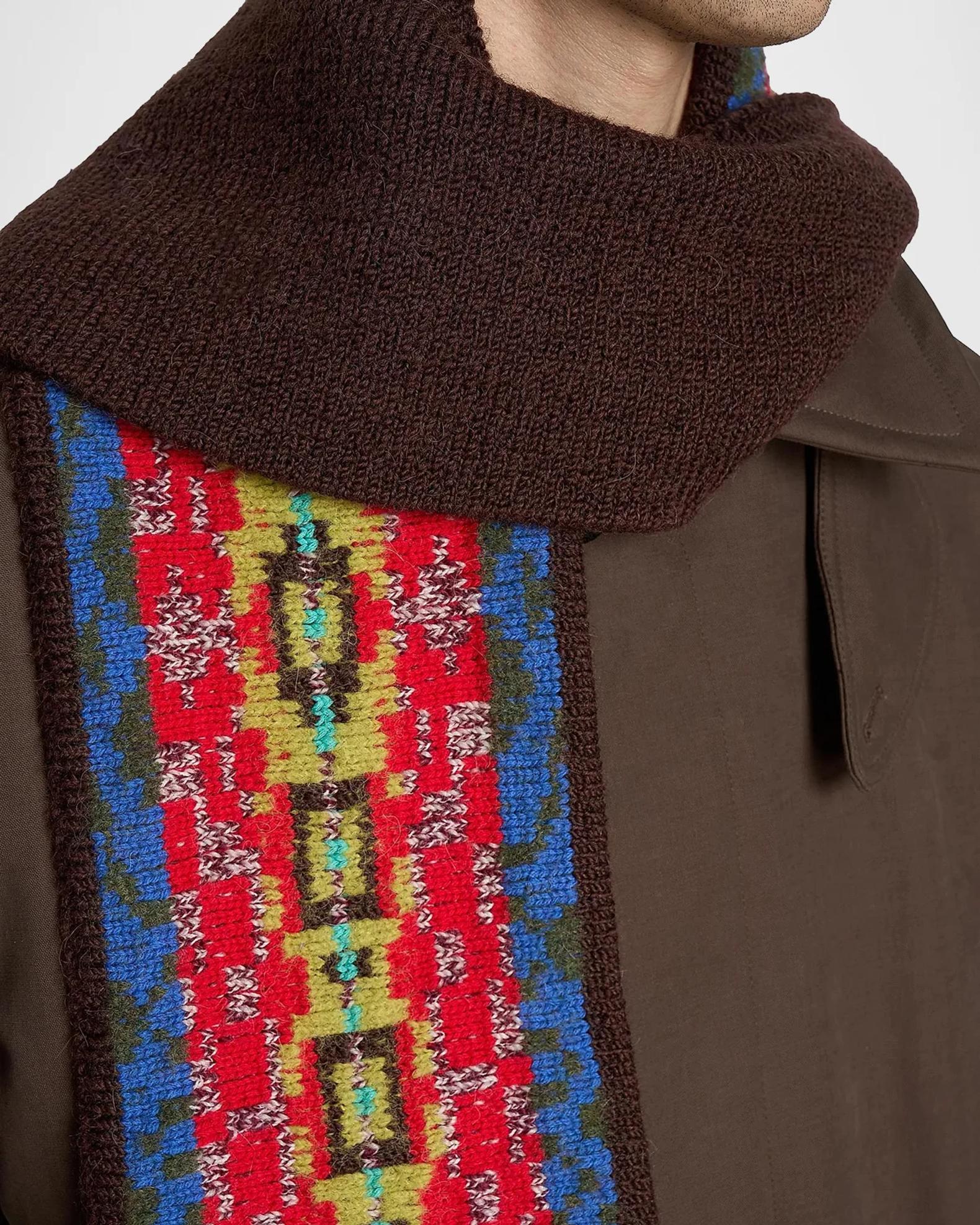 Dries Van Noten Men's Wool Fair Isle Fringe Scarf | Neiman Marcus