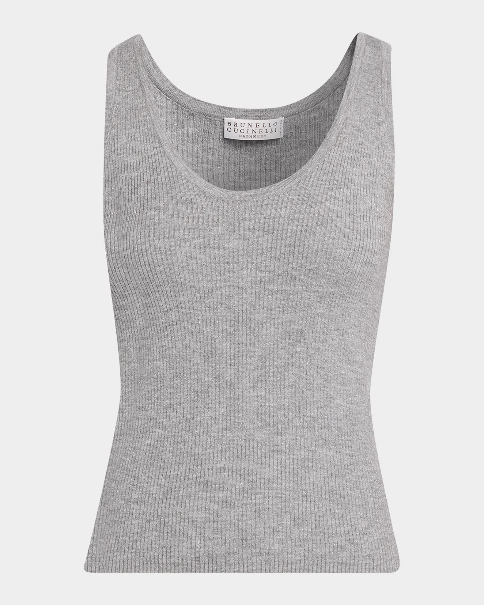 Brunello Cucinelli Sparkle Rib Knit Tank Top | Neiman Marcus
