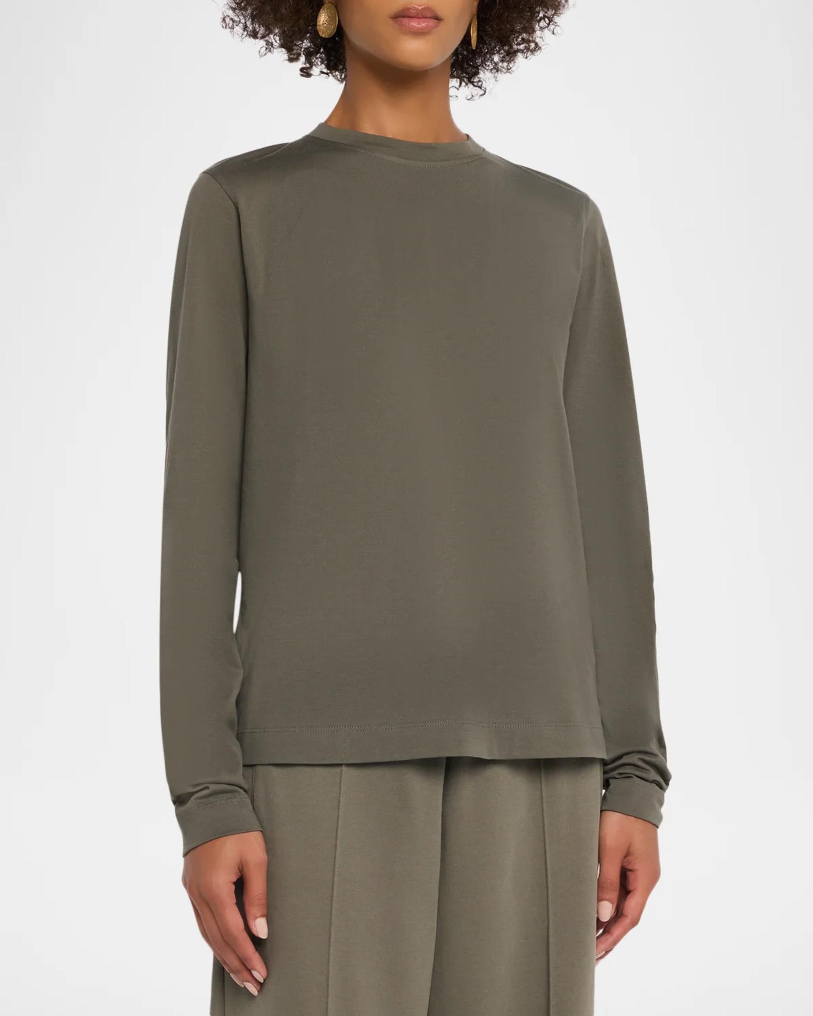 Brunello Cucinelli Long-Sleeve Monili Crewneck Cotton T-Shirt
