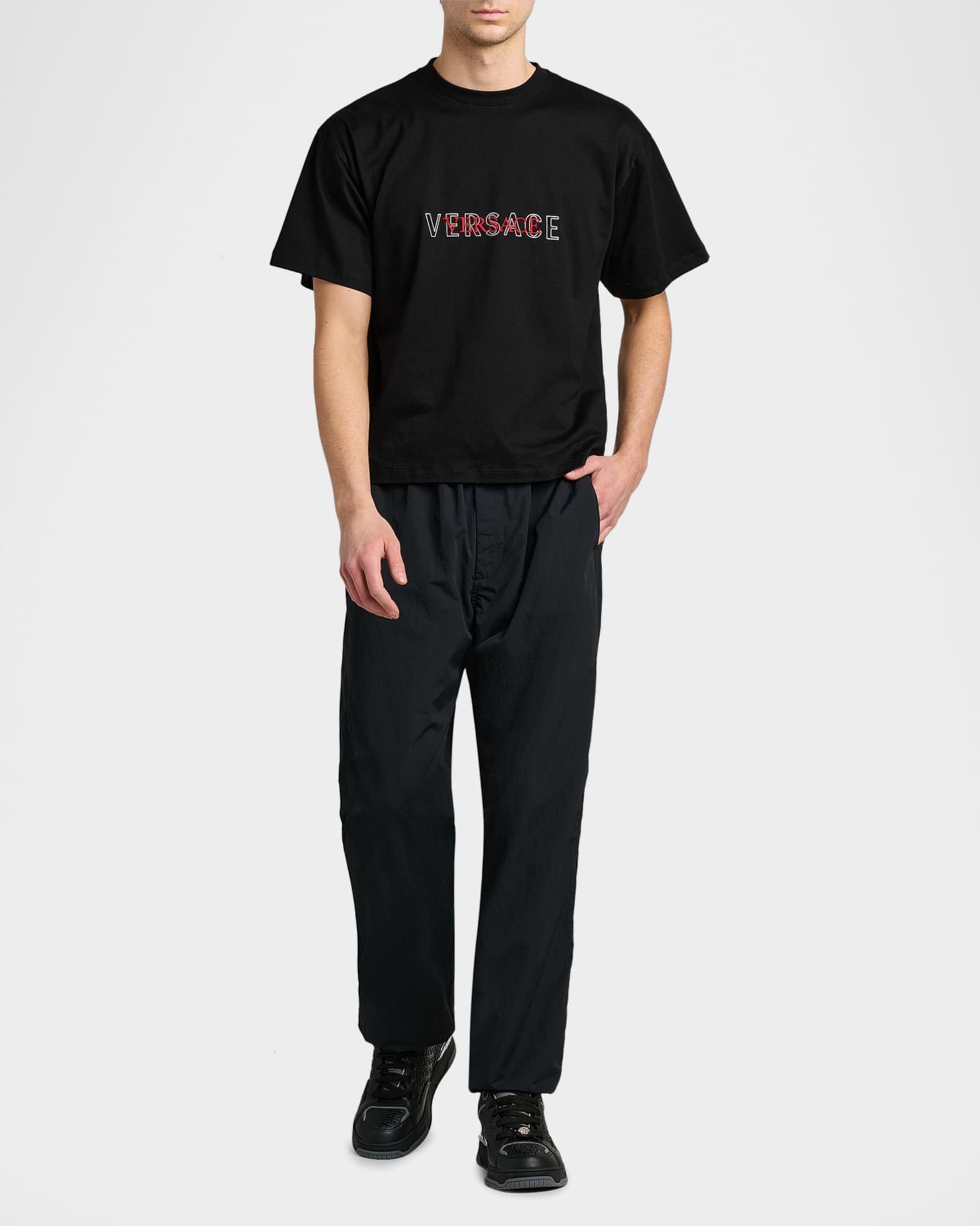 Versace Jeans Couture Soft Wrinkled Nylon Pants | Neiman Marcus