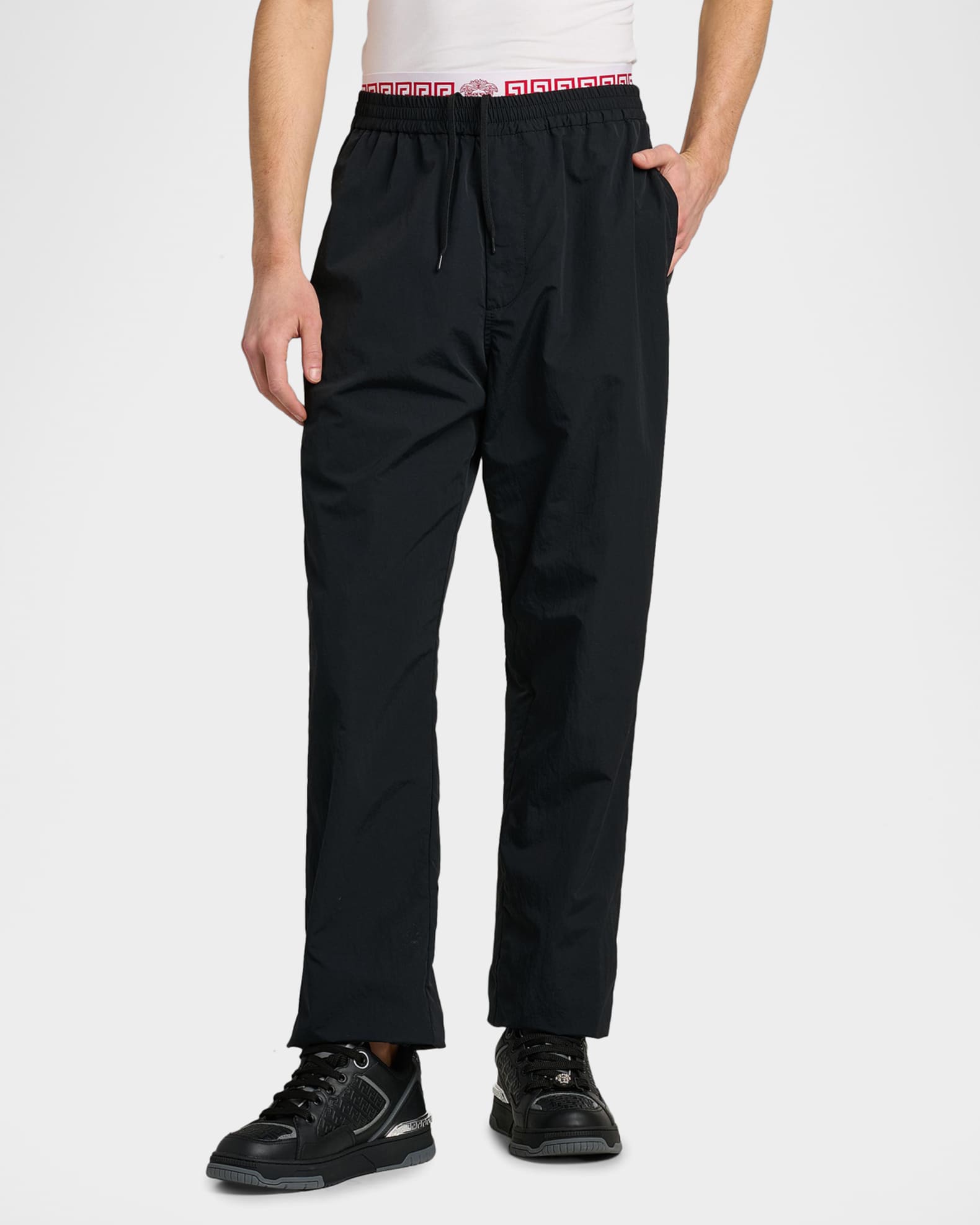 Versace Jeans Couture Soft Wrinkled Nylon Pants | Neiman Marcus