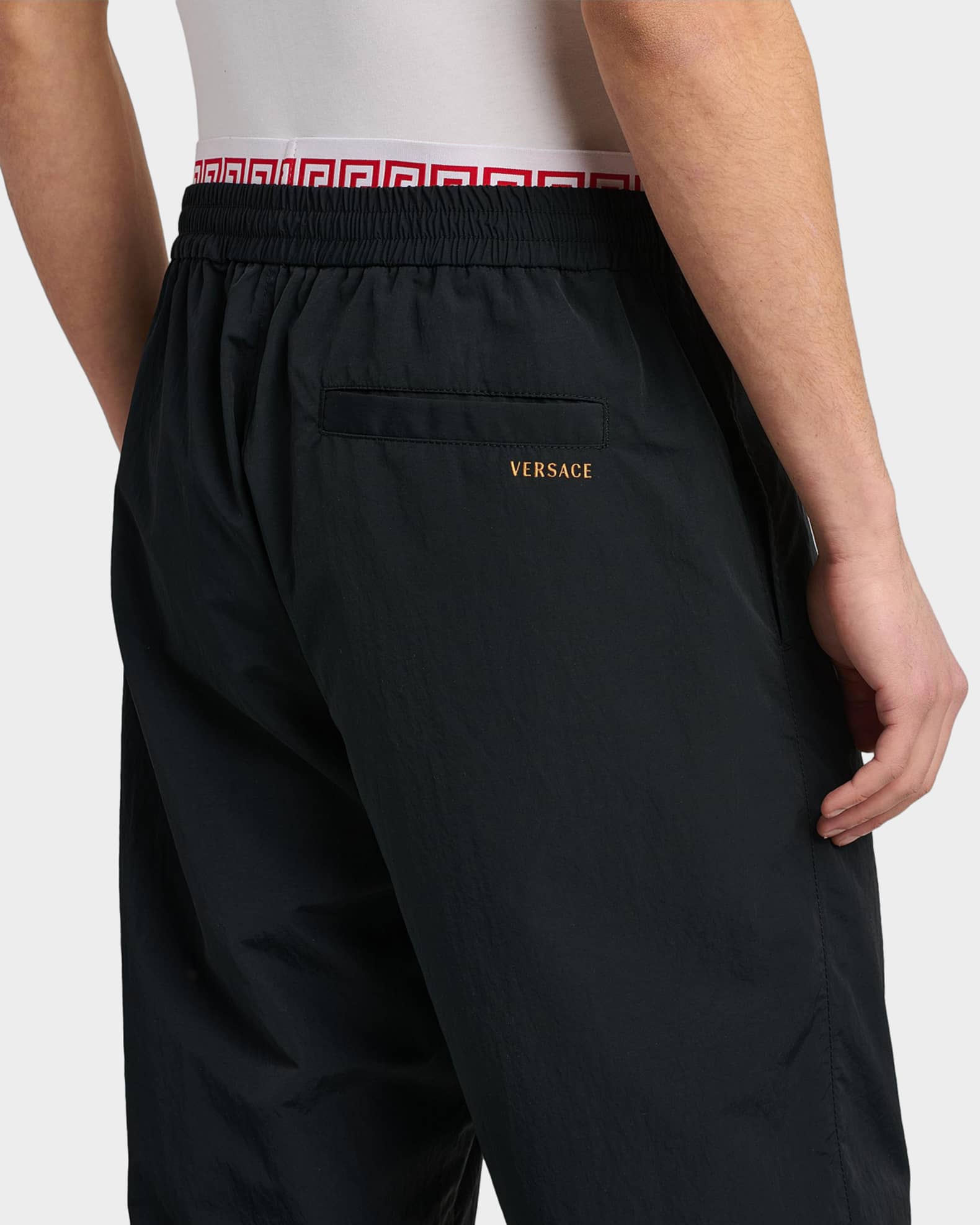 Versace Jeans Couture Soft Wrinkled Nylon Pants | Neiman Marcus