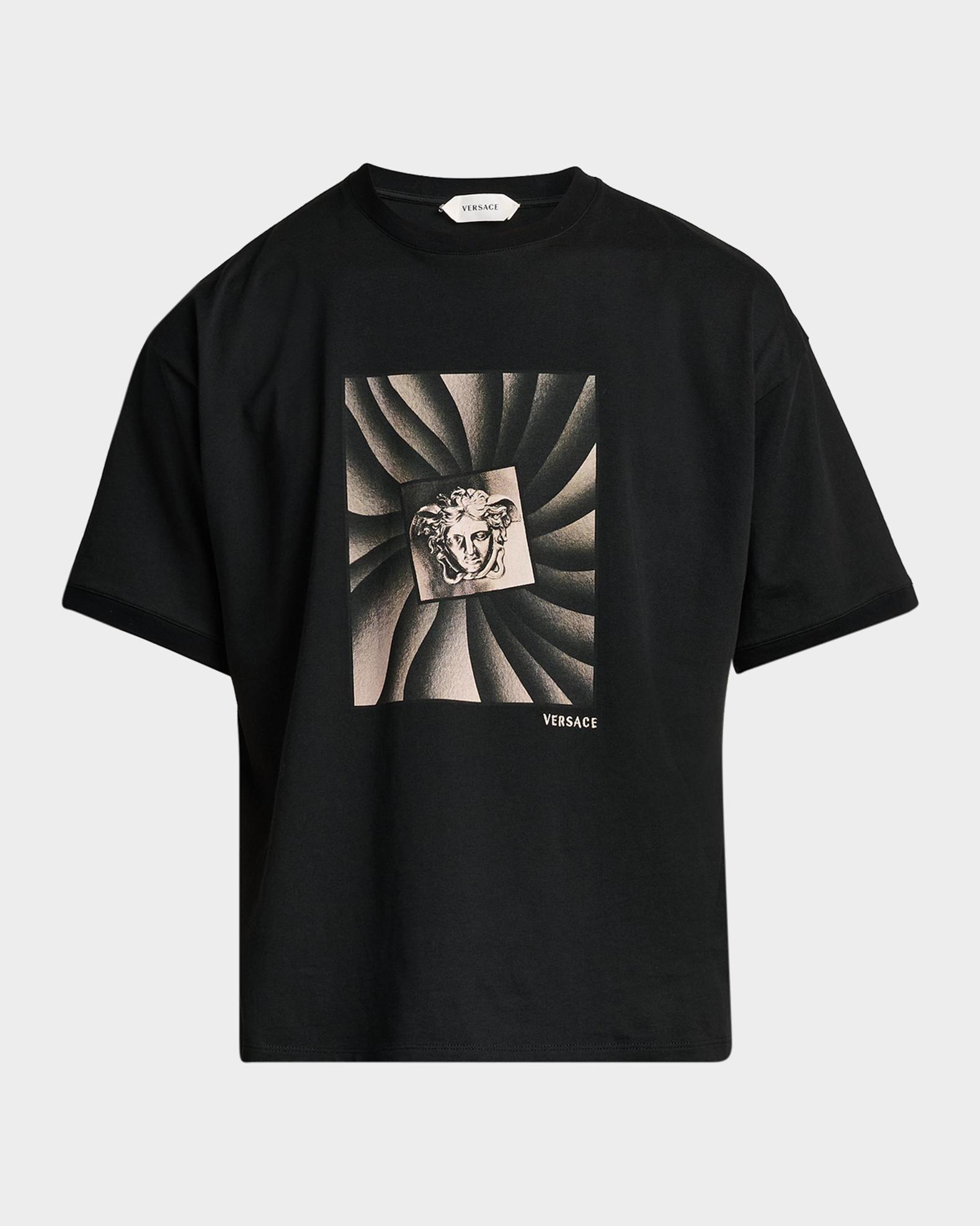 VERSACE JEANS COUTURE メデューサ　ロゴ刺繍　リネン ベスト Versace Jeans Couture Medusa Cotton T-Shirt | Neiman Marcus