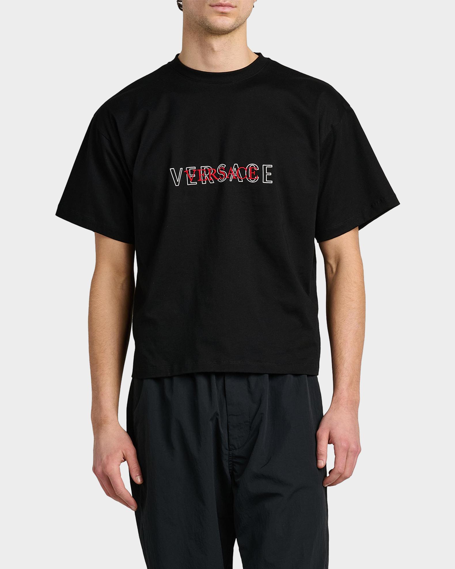 Versace Jeans Couture Logo-Embroidered Cotton T-Shirt | Neiman Marcus