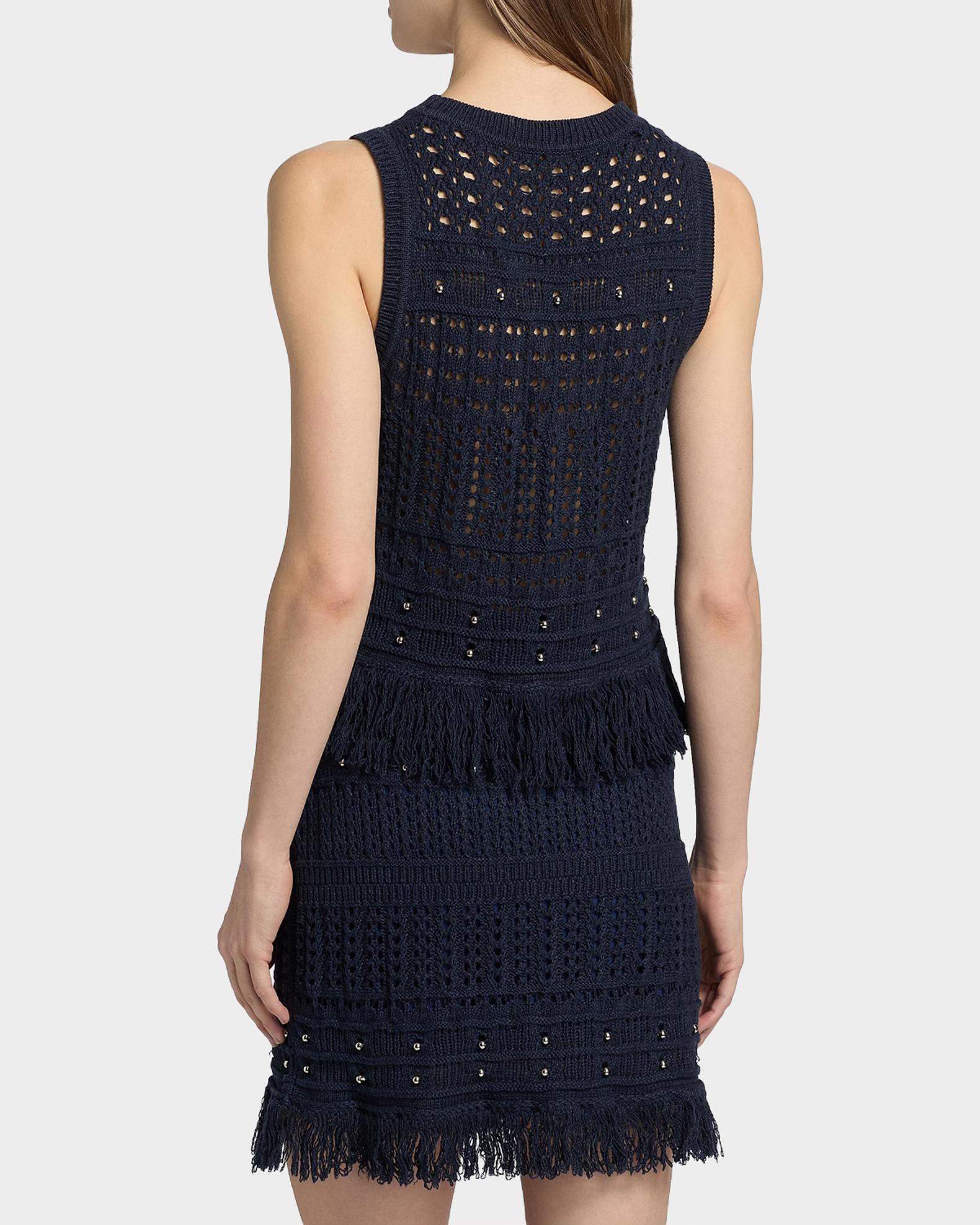 Milly Beaded Fringe Knit Sleeveless Top | Neiman Marcus