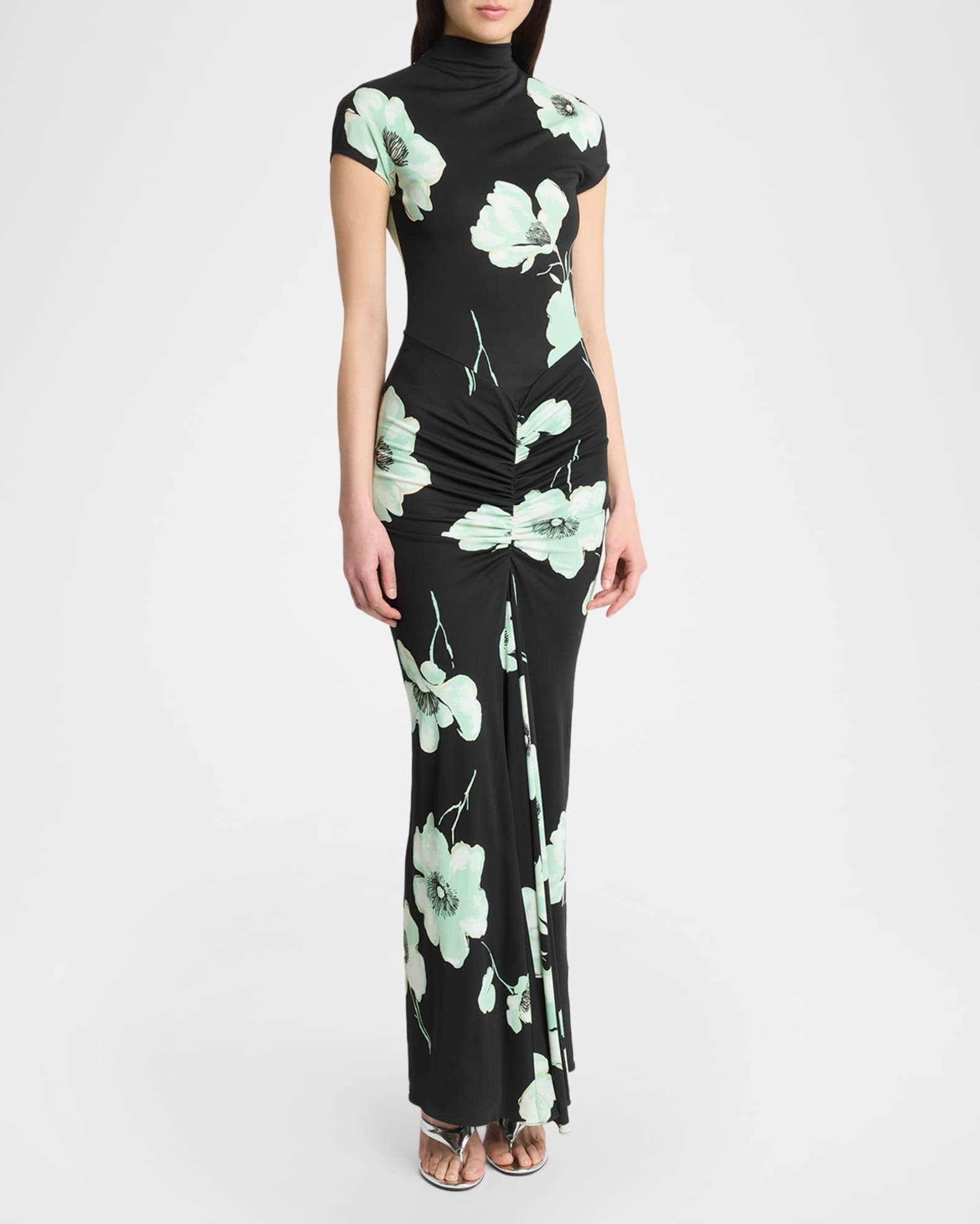 alaia draped jersey dress Alaïa Draped Printed Dress