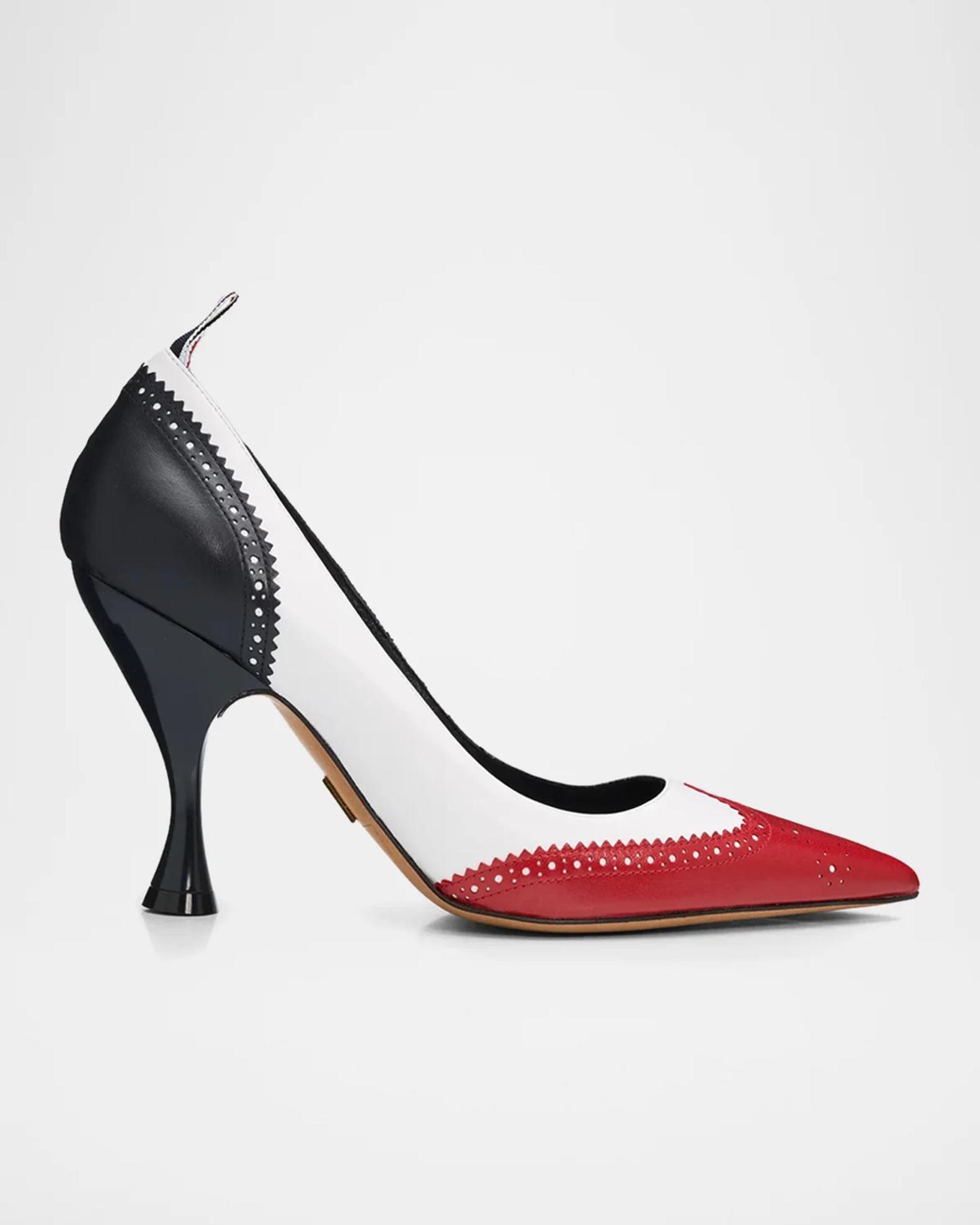Thom Browne 90MM Wingtip Leather Pumps | Neiman Marcus