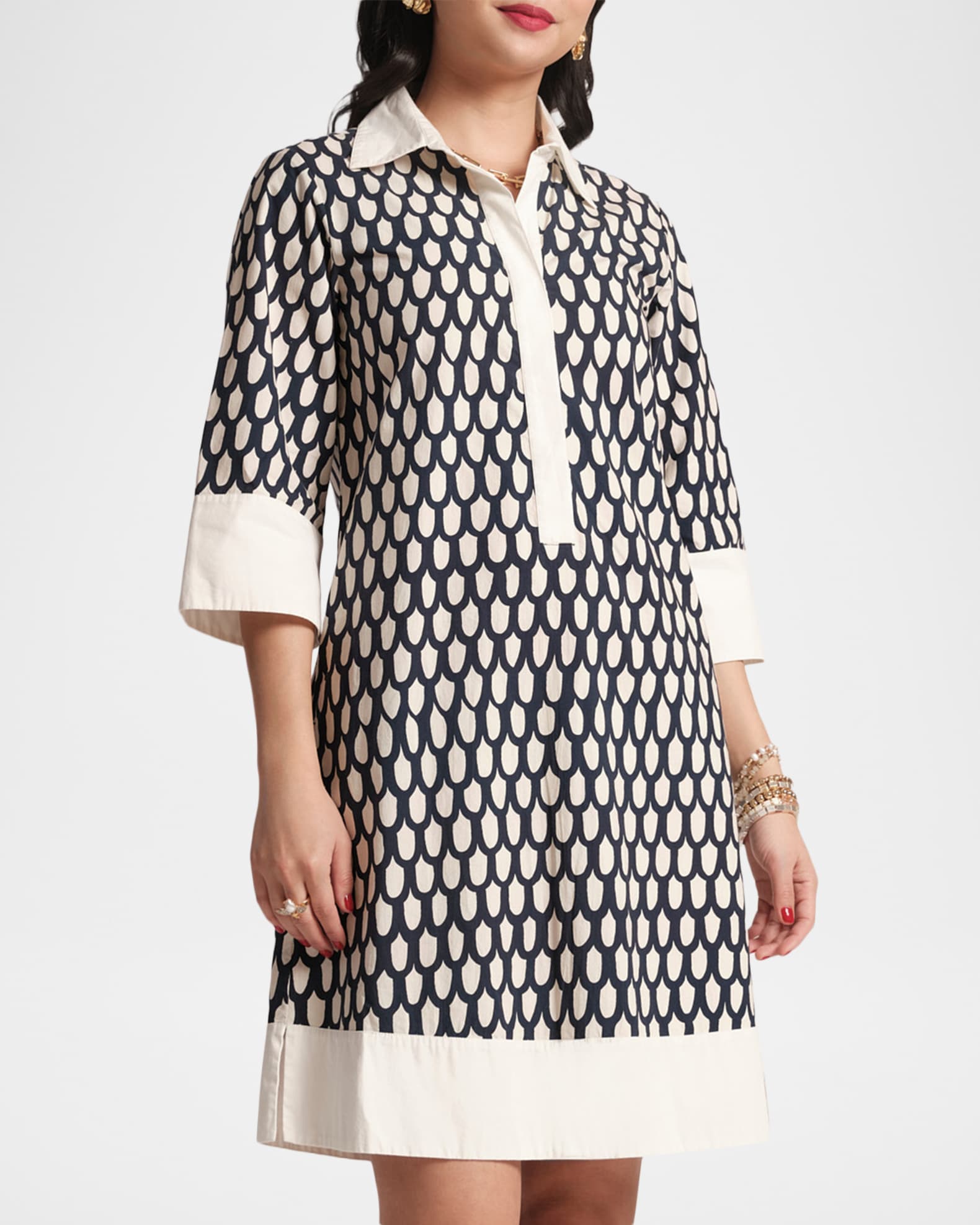 tracey mini dress Frances Valentine Tracey Loop-Print Cotton Mini Dress