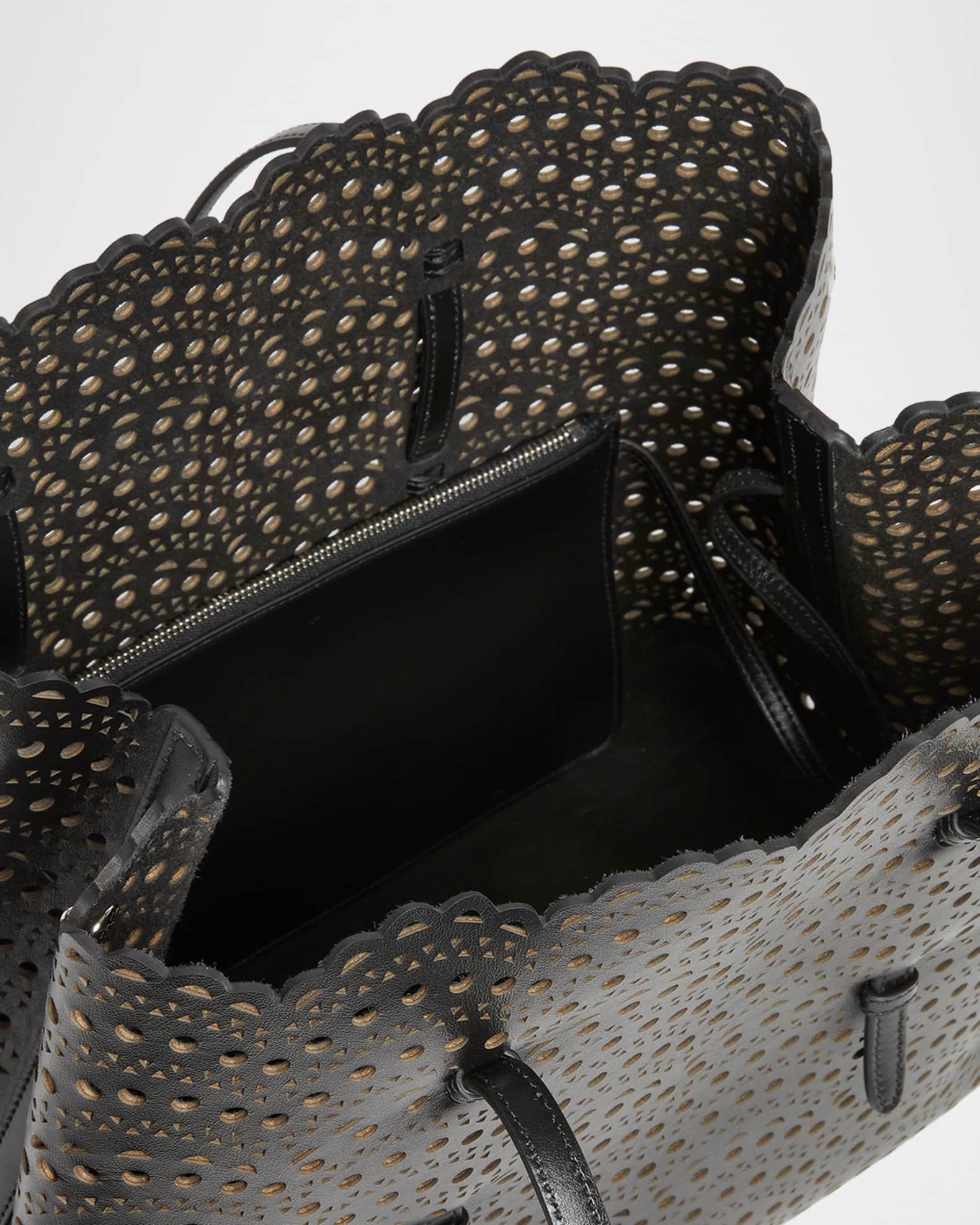 ALAIA Mina 37 Large Perforated Leather Tote Bag | Neiman Marcus