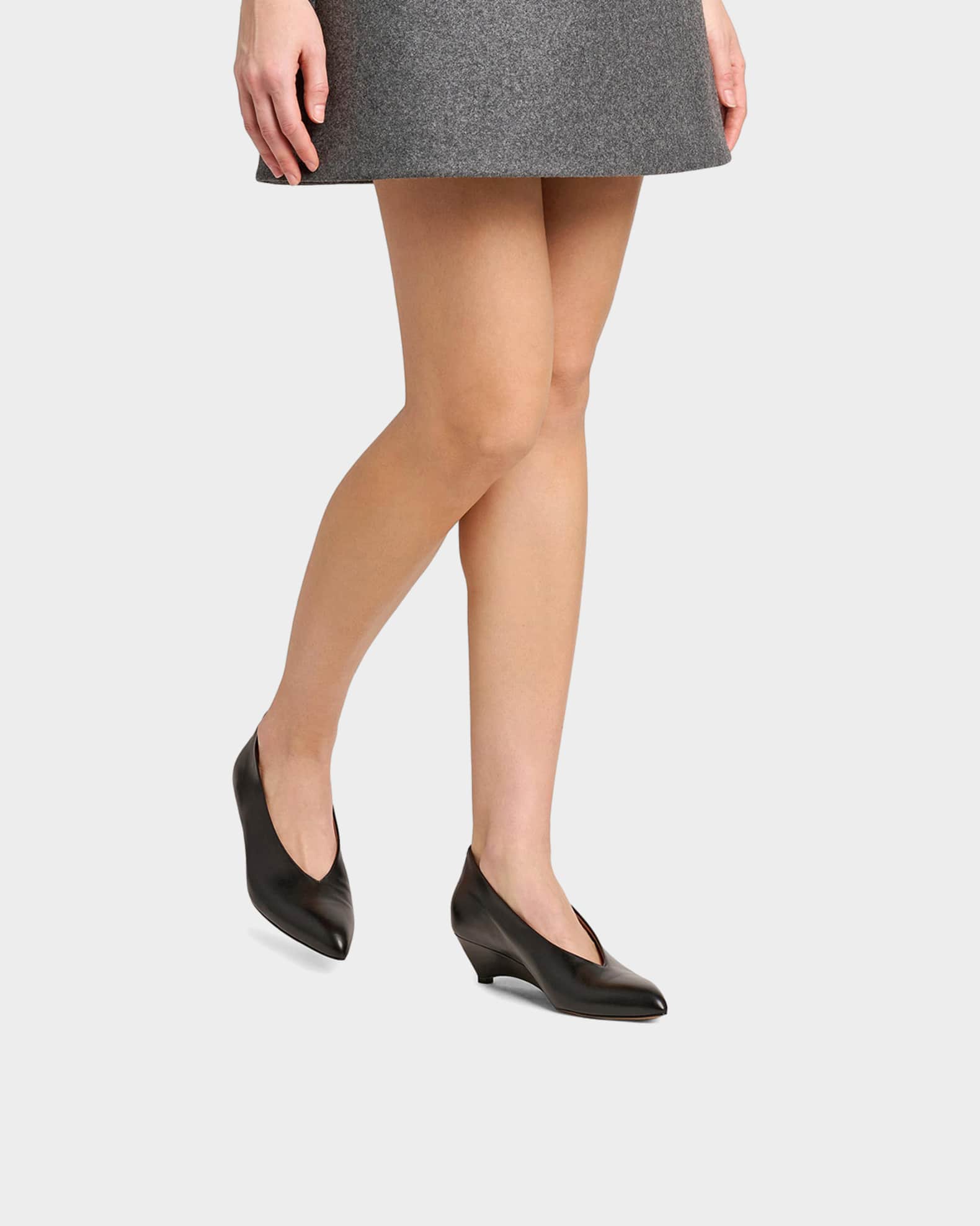 Jil Sander 45mm Arc Leather Pumps | Neiman Marcus