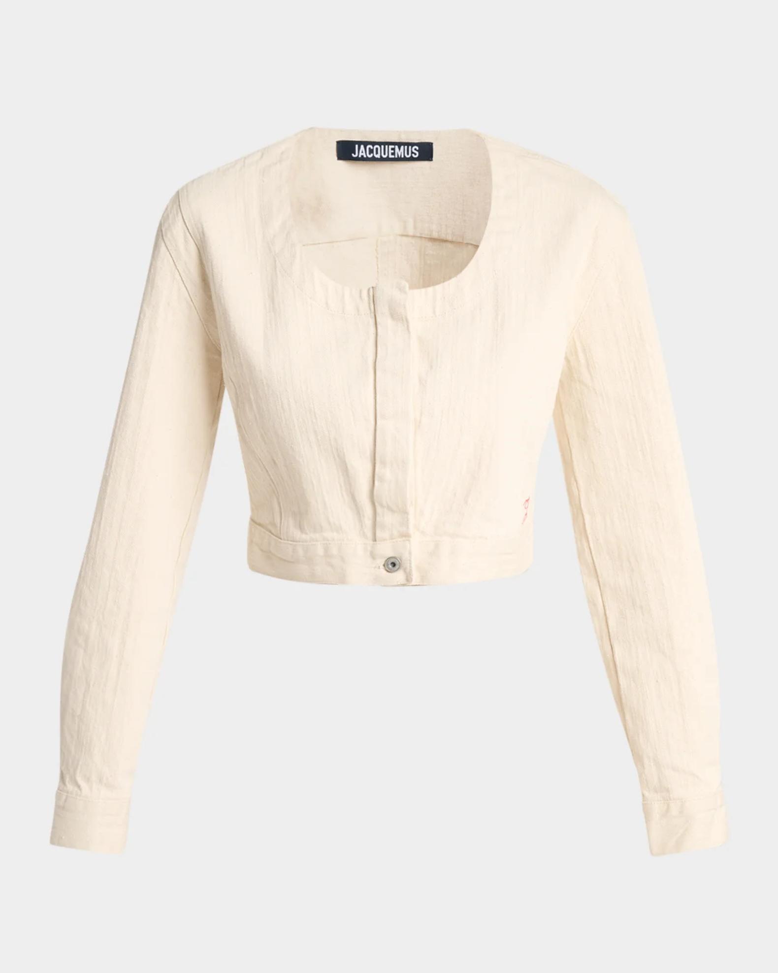 Jacquemus Le Haut De-Nimes Flipper Denim Crop Jacket | Neiman Marcus