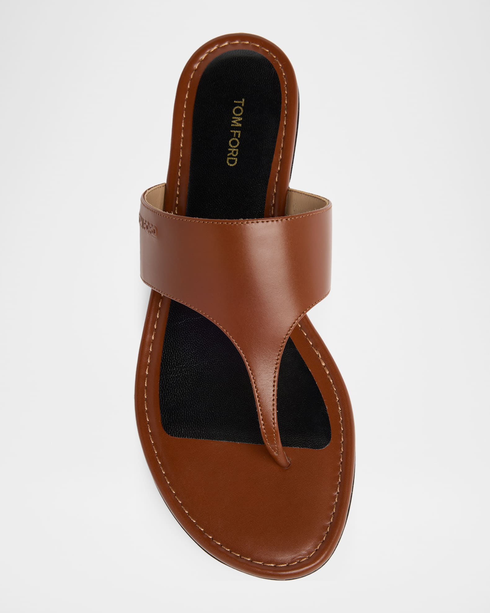 TOM FORD Soft Leather Thong Sandals | Neiman Marcus