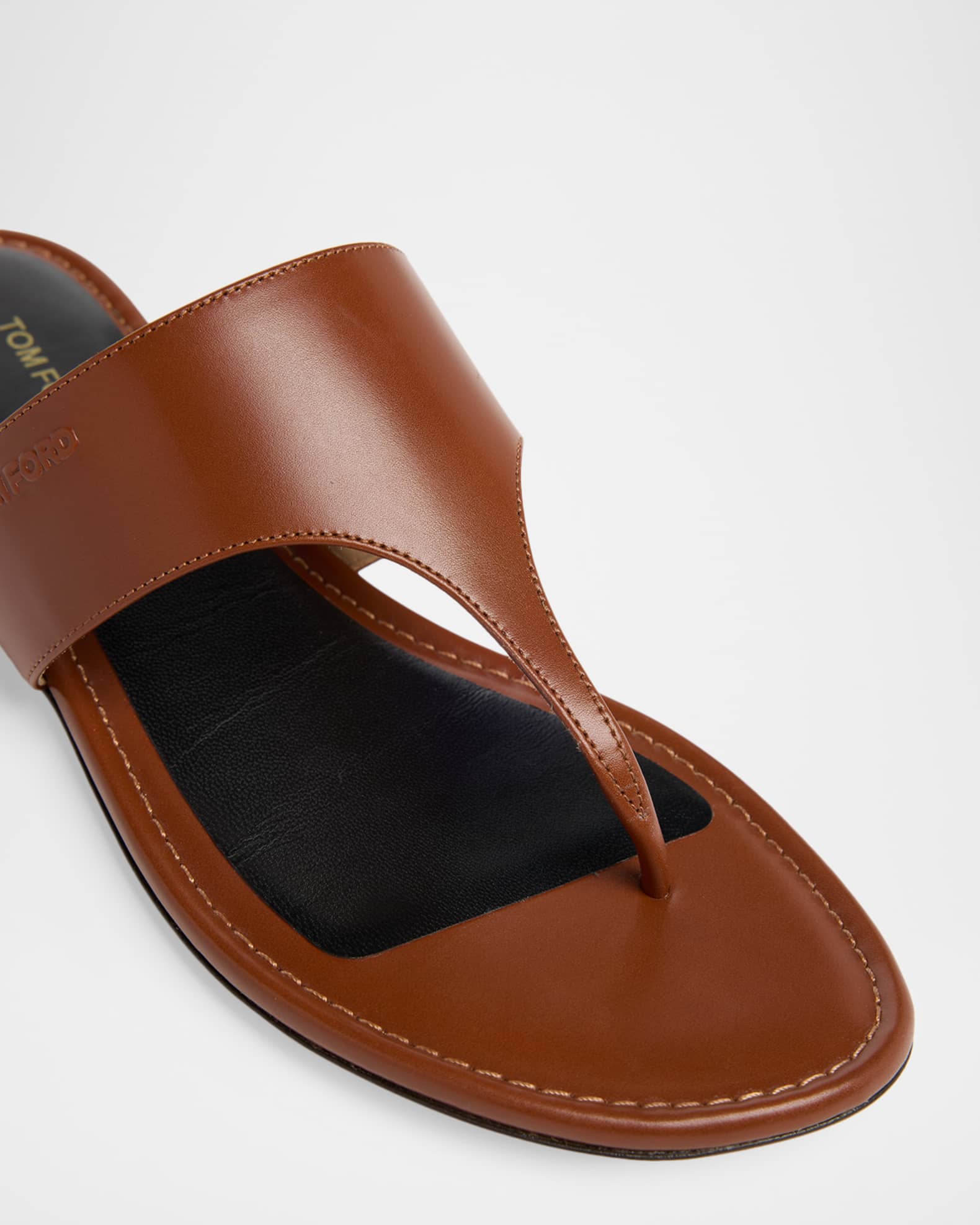 TOM FORD Soft Leather Thong Sandals | Neiman Marcus