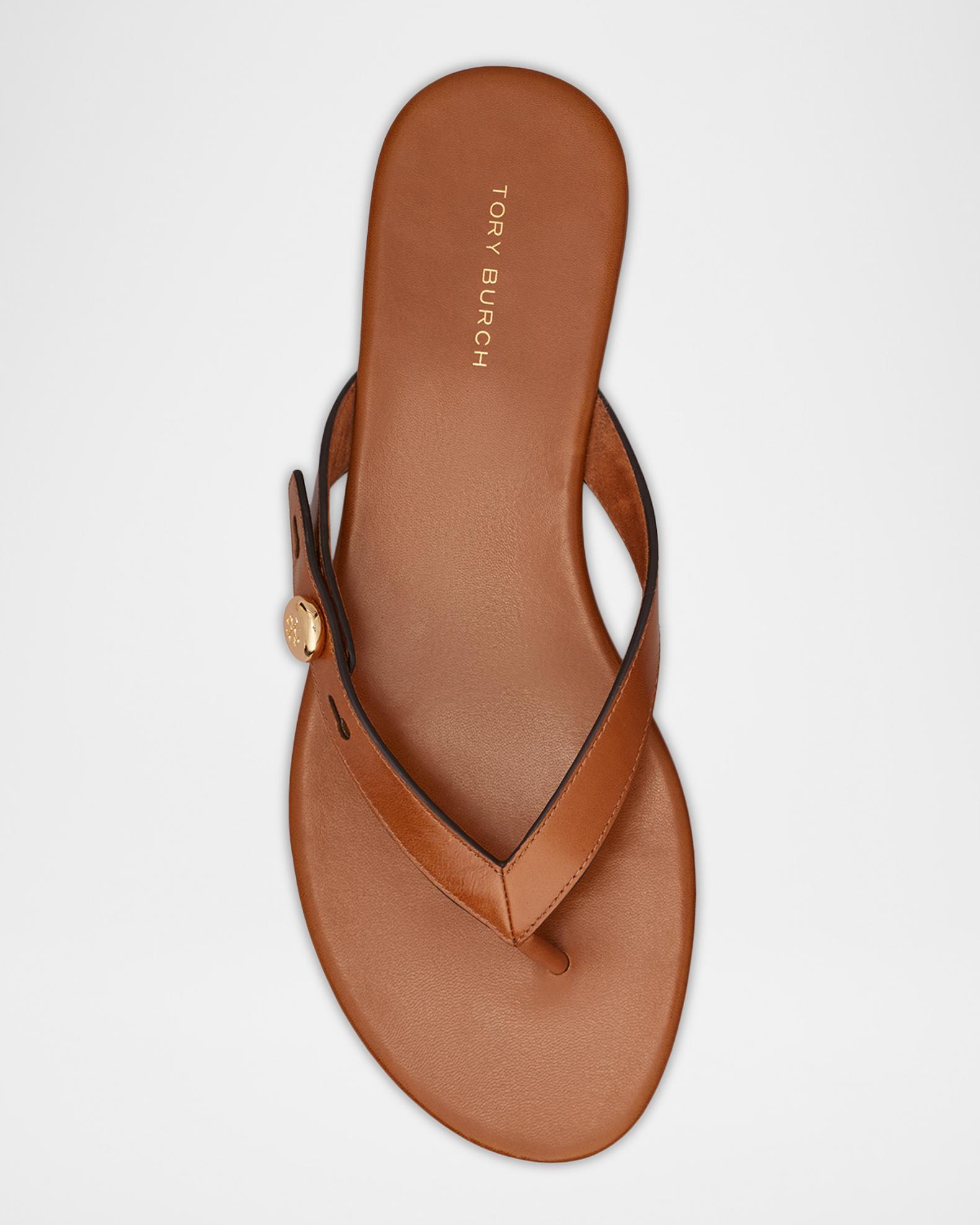 Tory Burch Romy Leather Thong Sandals | Neiman Marcus