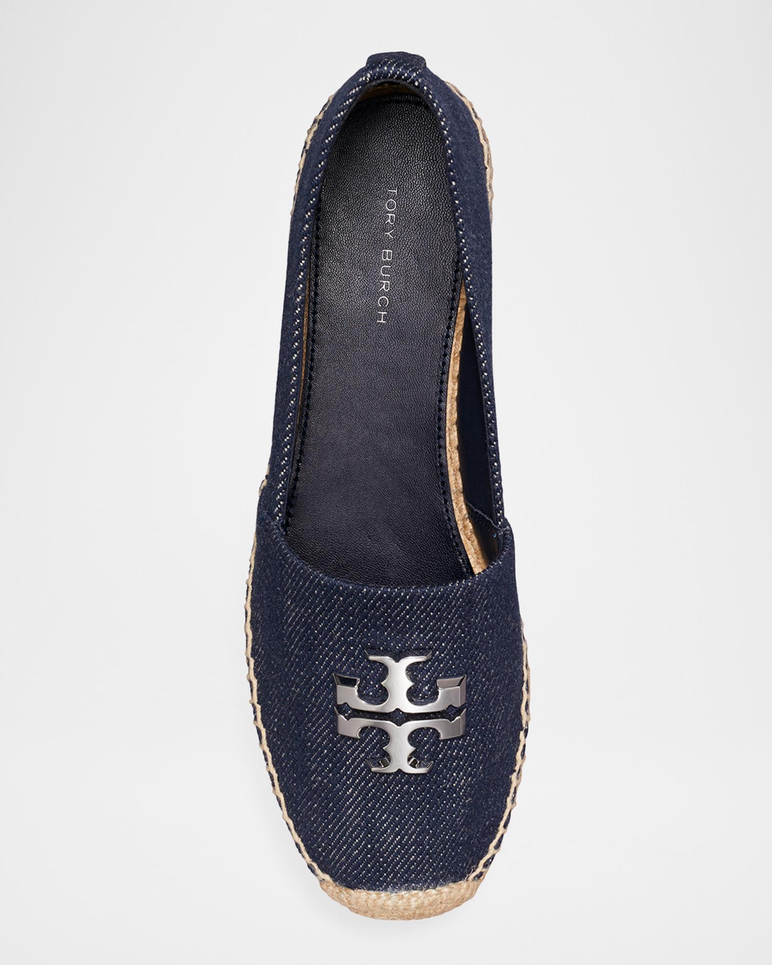 Tory Burch Eleanor Denim Medallion Espadrilles | Neiman Marcus