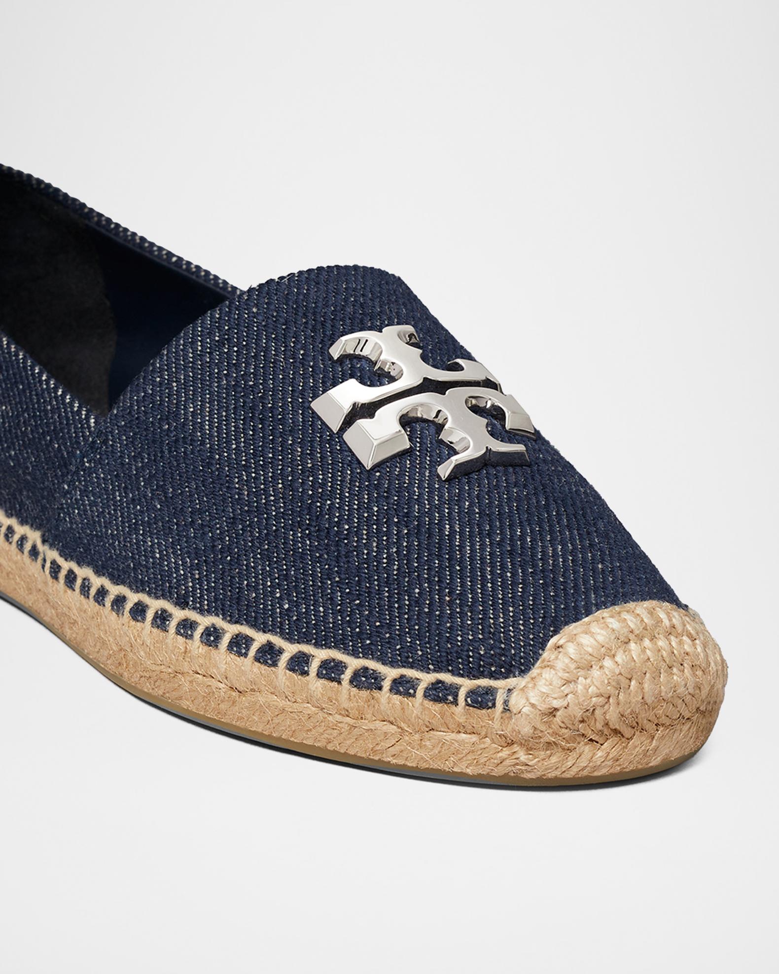 Tory Burch Eleanor Denim Medallion Espadrilles | Neiman Marcus