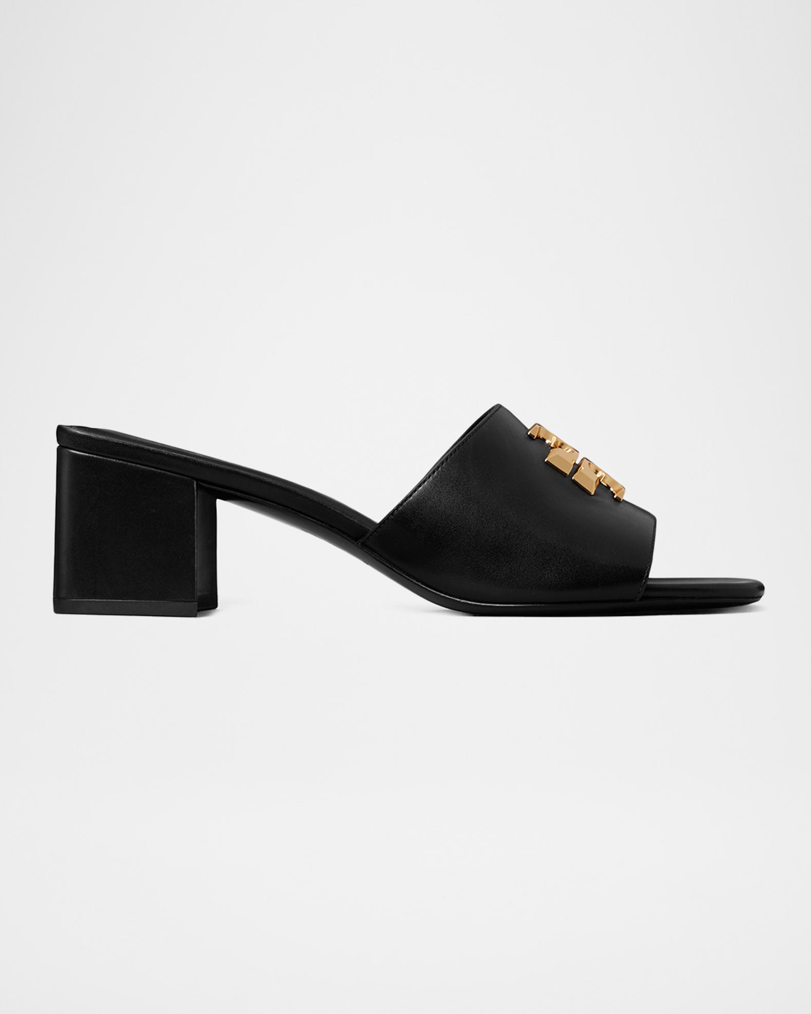 Tory Burch 55mm Eleanor Medallion Leather Slide Sandals | Neiman