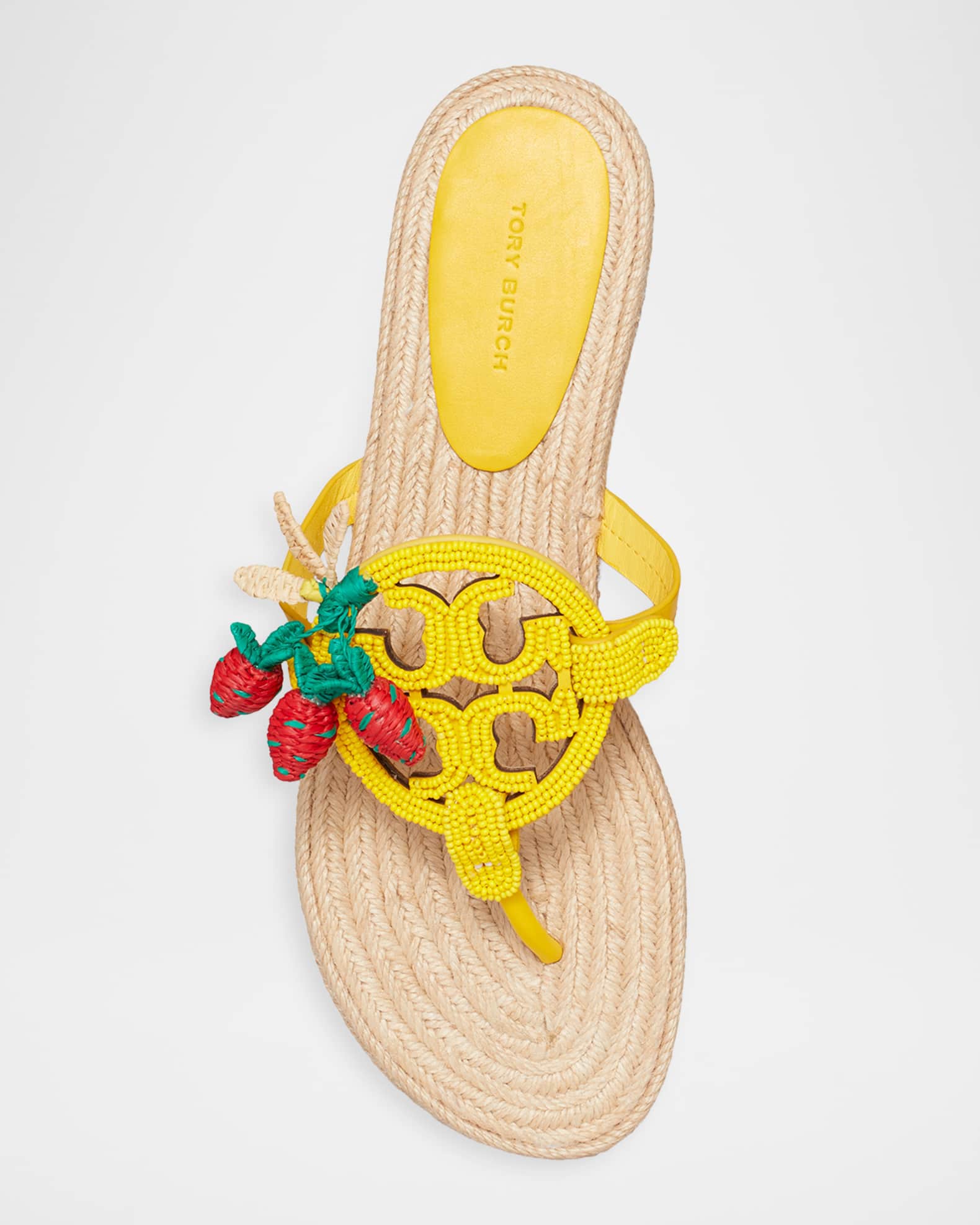 Tory Burch Miller Beaded Espadrille Thong Sandals | Neiman Marcus