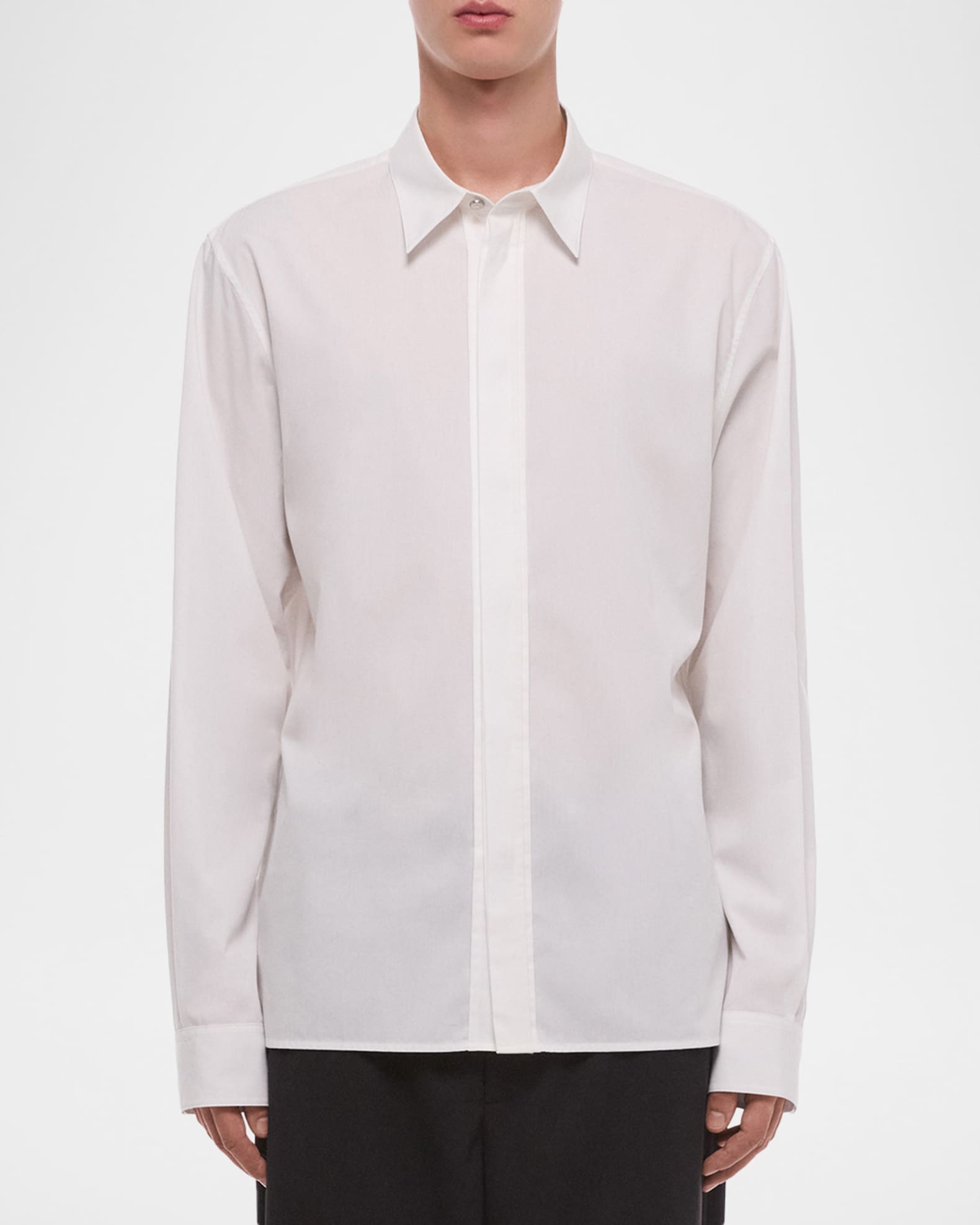 Helmut Lang Men's Wardrobe Covered-Placked Poplin Sport Shirt