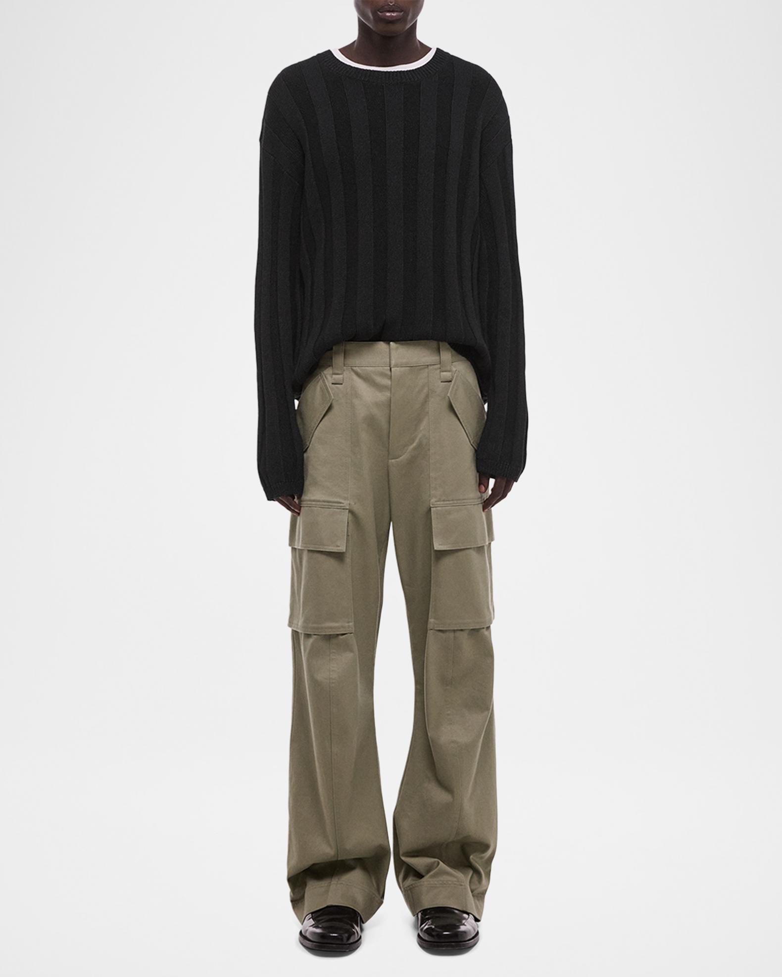 Helmut Lang Men's Chino Twill Wide Leg Cargo Pants | Neiman Marcus