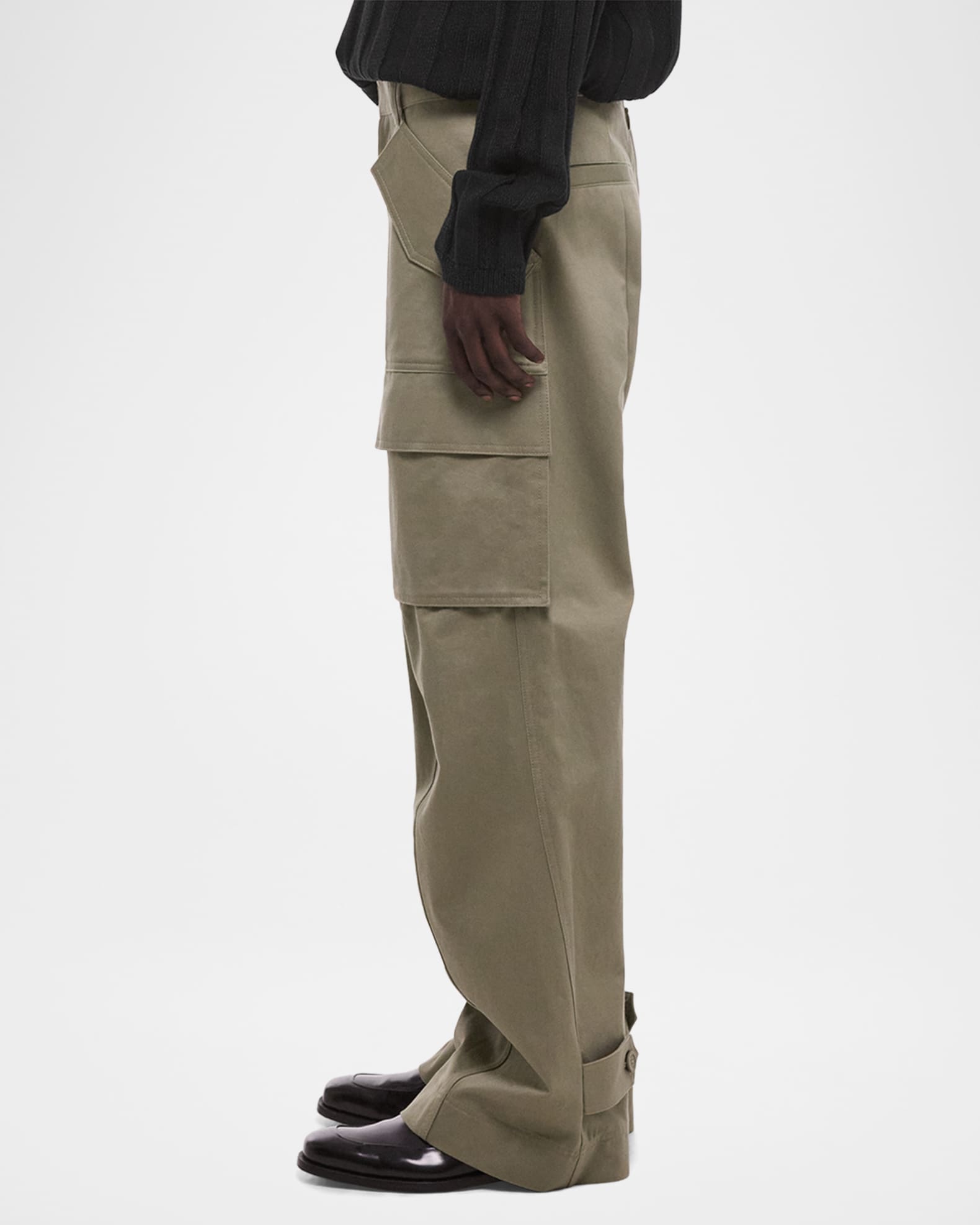 Helmut Lang Men's Chino Twill Wide Leg Cargo Pants | Neiman Marcus