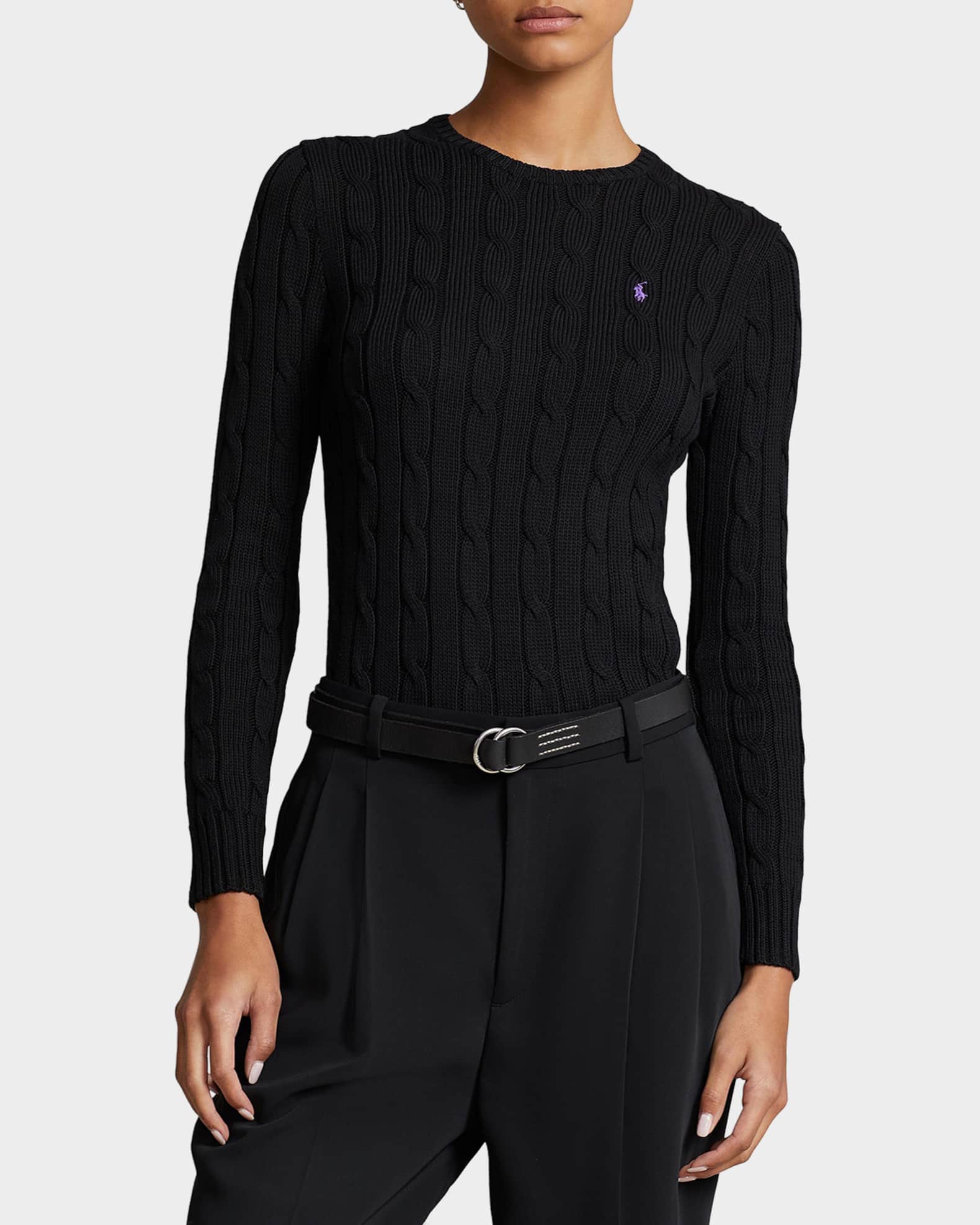 Polo Ralph Lauren Julianna Cable-Knit Pima Cotton Sweater | Neiman