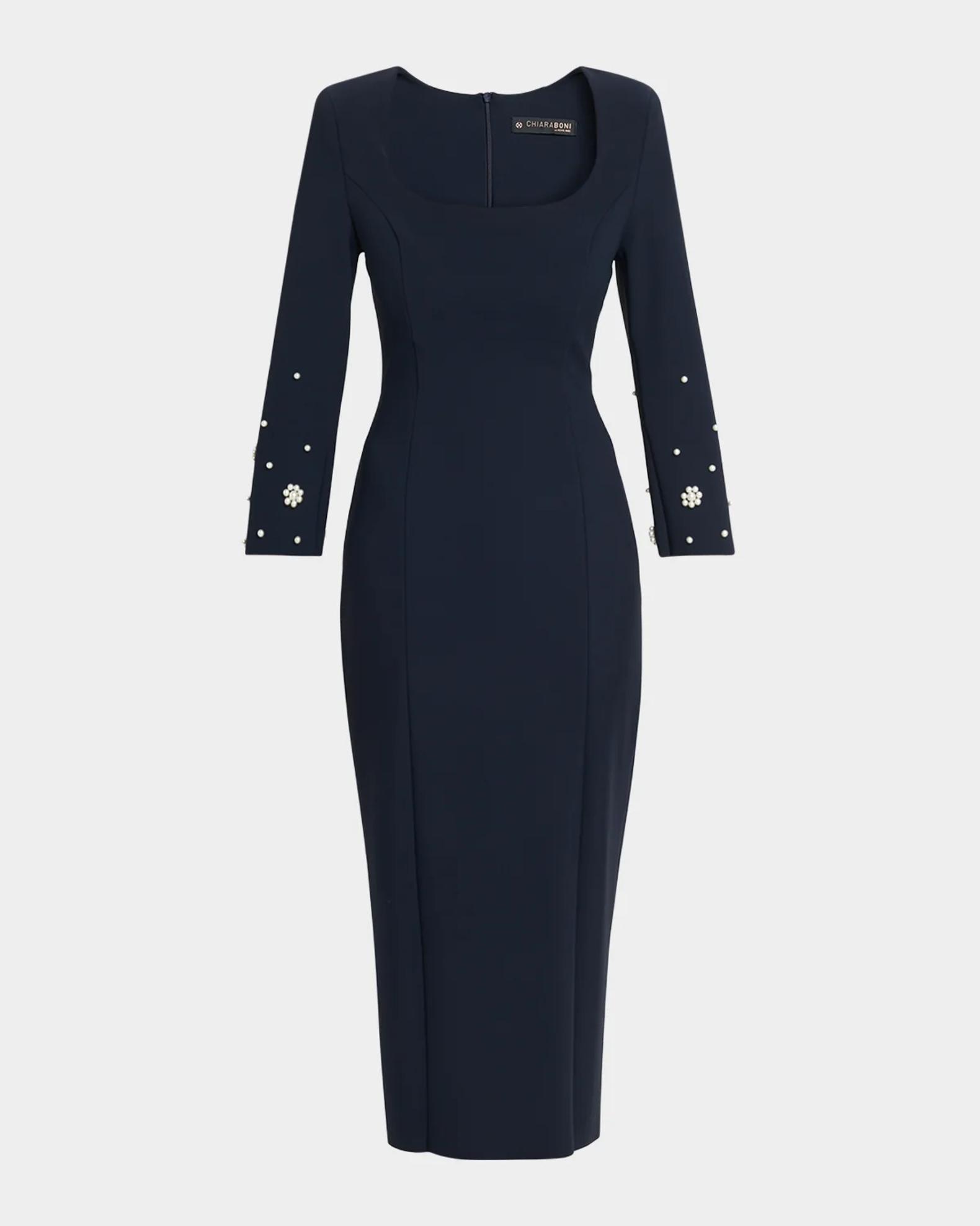 Chiara Boni La Petite Robe Women's Aquari Embellished Midi Dress - Dark Midnight