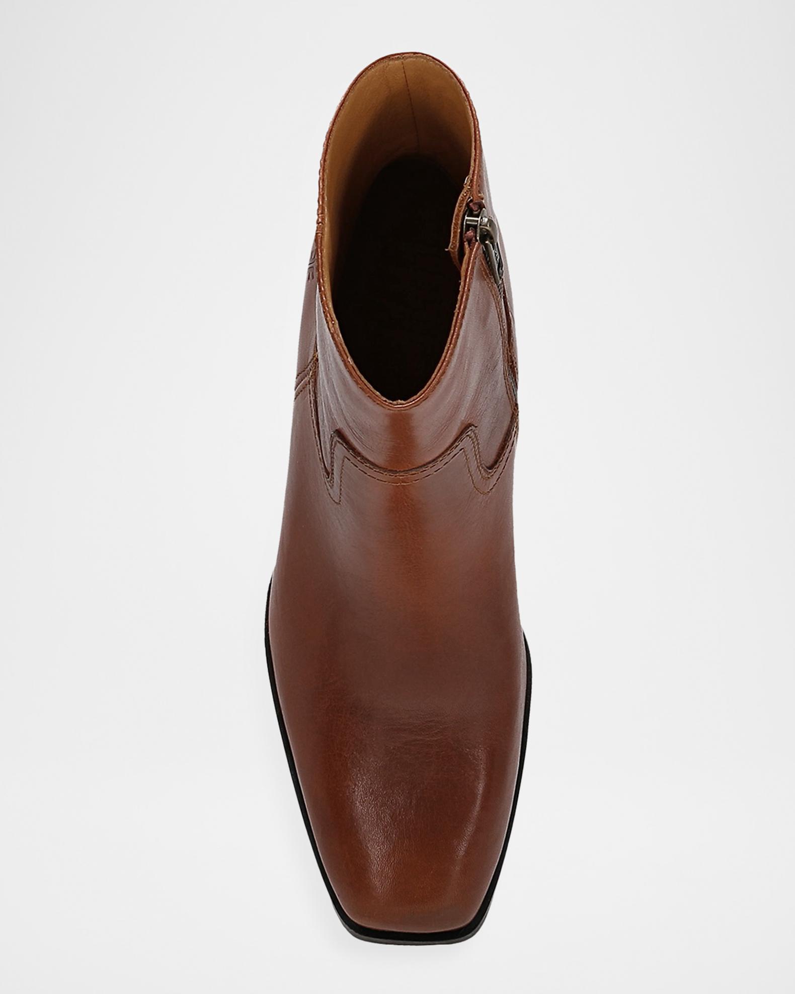 Frye Shiloh Waxy Full-Grain Leather Zip Booties | Neiman Marcus