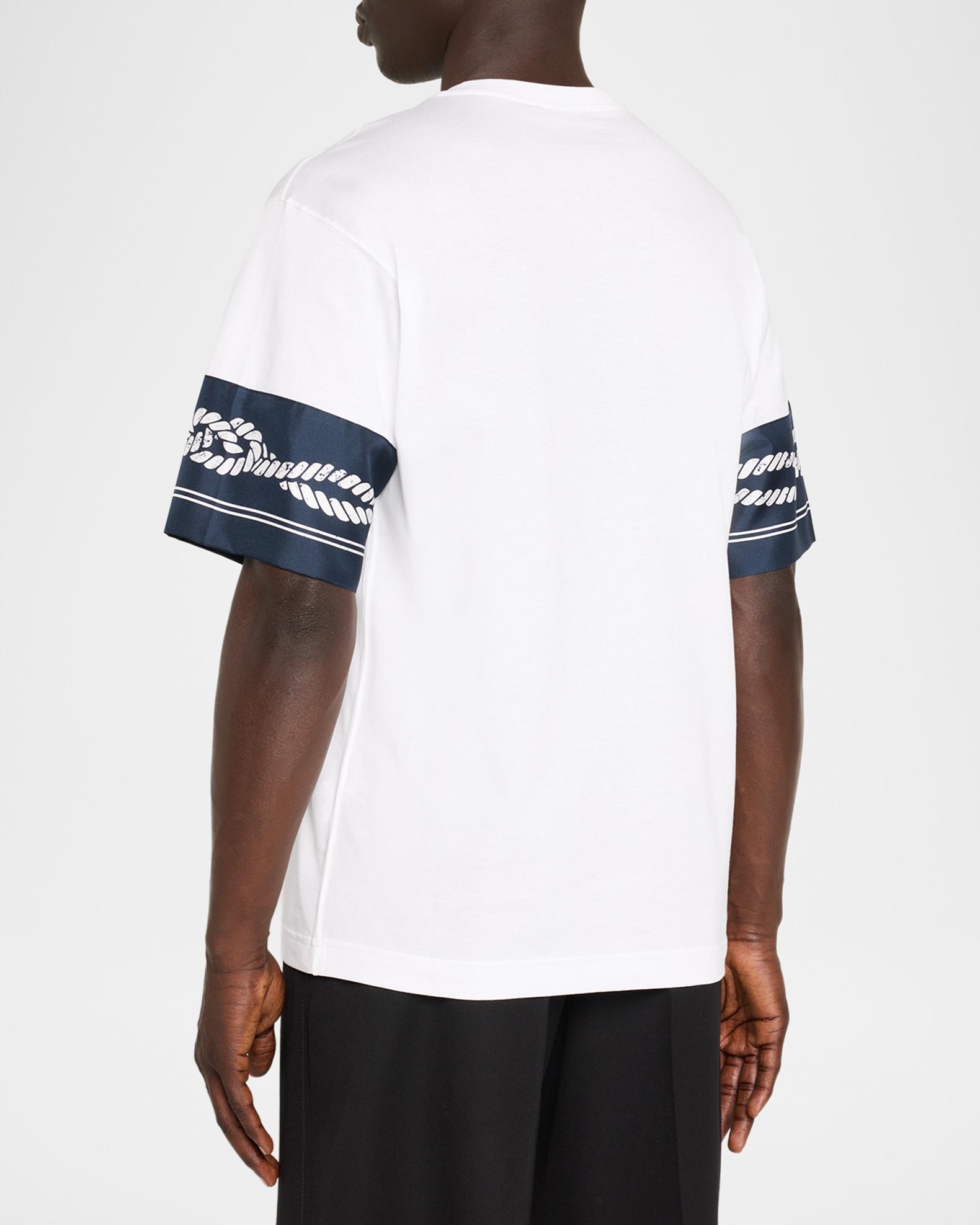 Dolce&Gabbana Men's Cotton T-Shirt with Silk Marina-Trim | Neiman