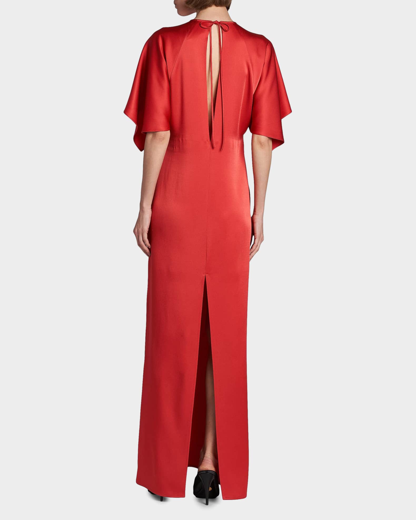 Stella McCartney Satin Tie-Back Maxi Dress | Neiman Marcus