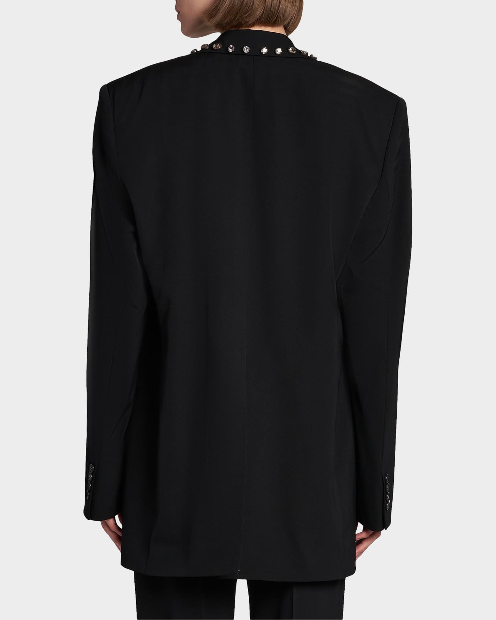 Stella McCartney Embellished-Lapel Wool Blazer | Neiman Marcus