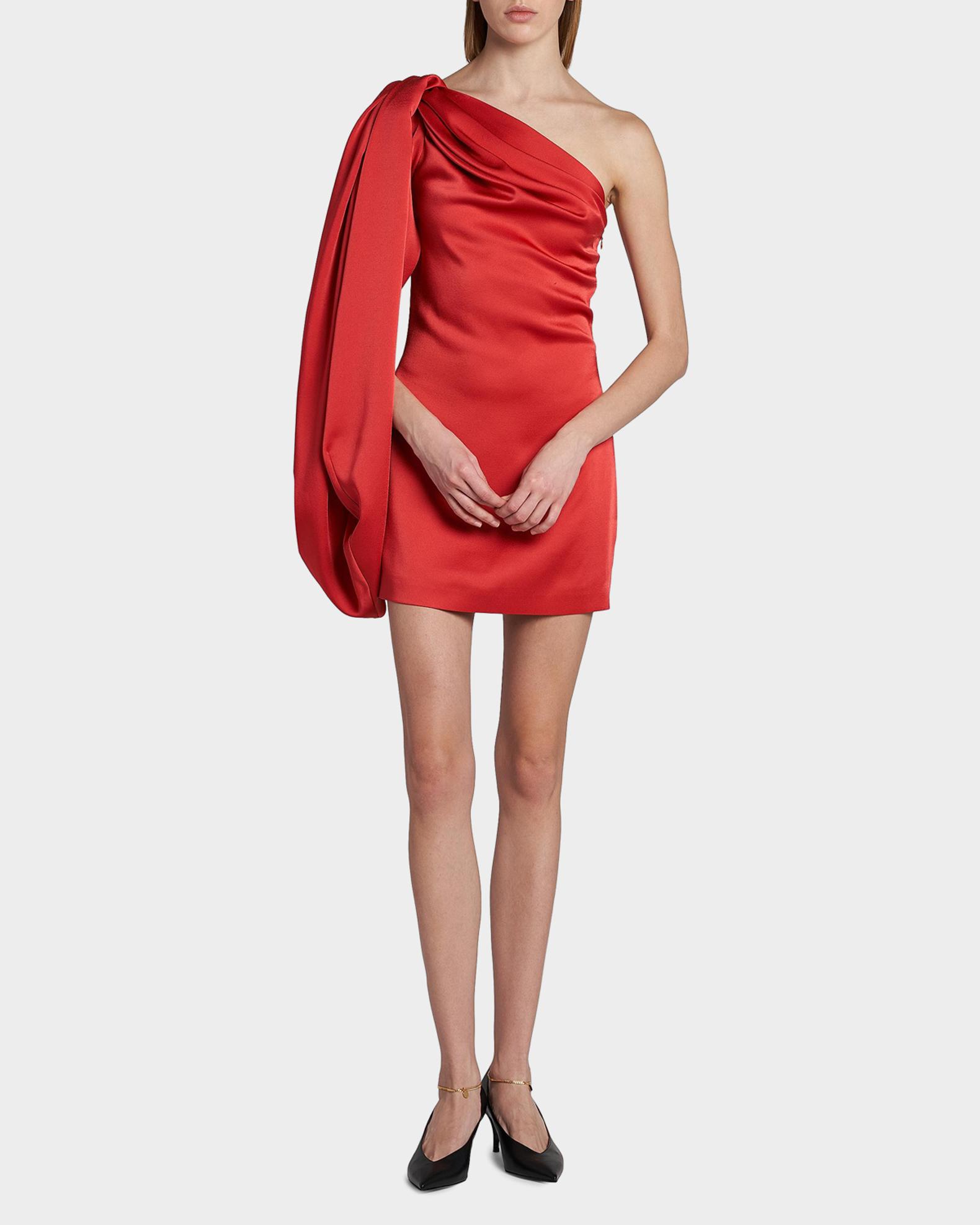 Stella McCartney  サテンミニワンピース 36 Stella McCartney Draped Satin Sheath Mini Dress | Neiman Marcus