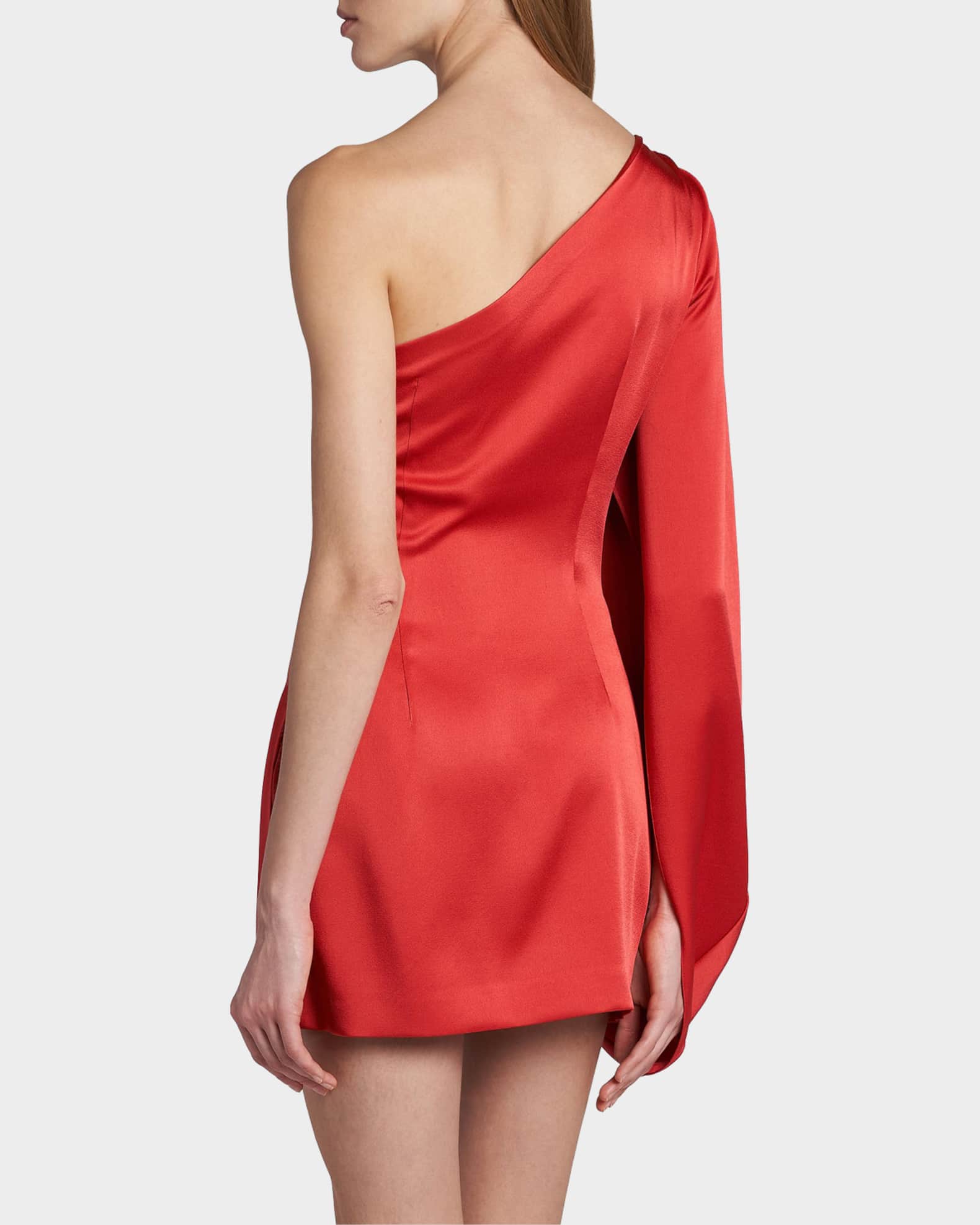 Stella McCartney Draped Satin Sheath Mini Dress | Neiman Marcus