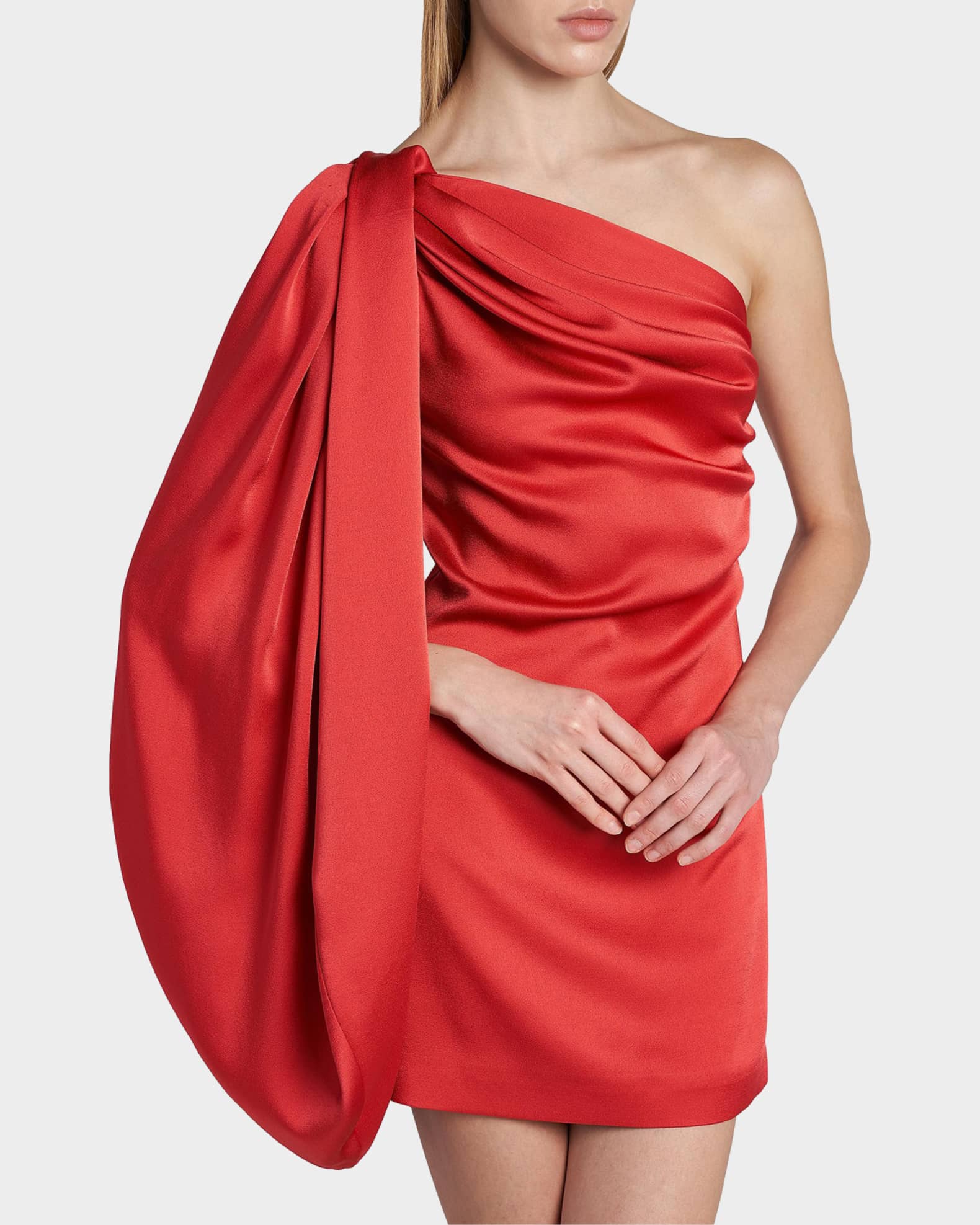 stella mccartney dress Spring 2021 Ready-to-Wear Fashion Show satin blended with certified cellulose for a figure Draped duchesse-satin midi dress -