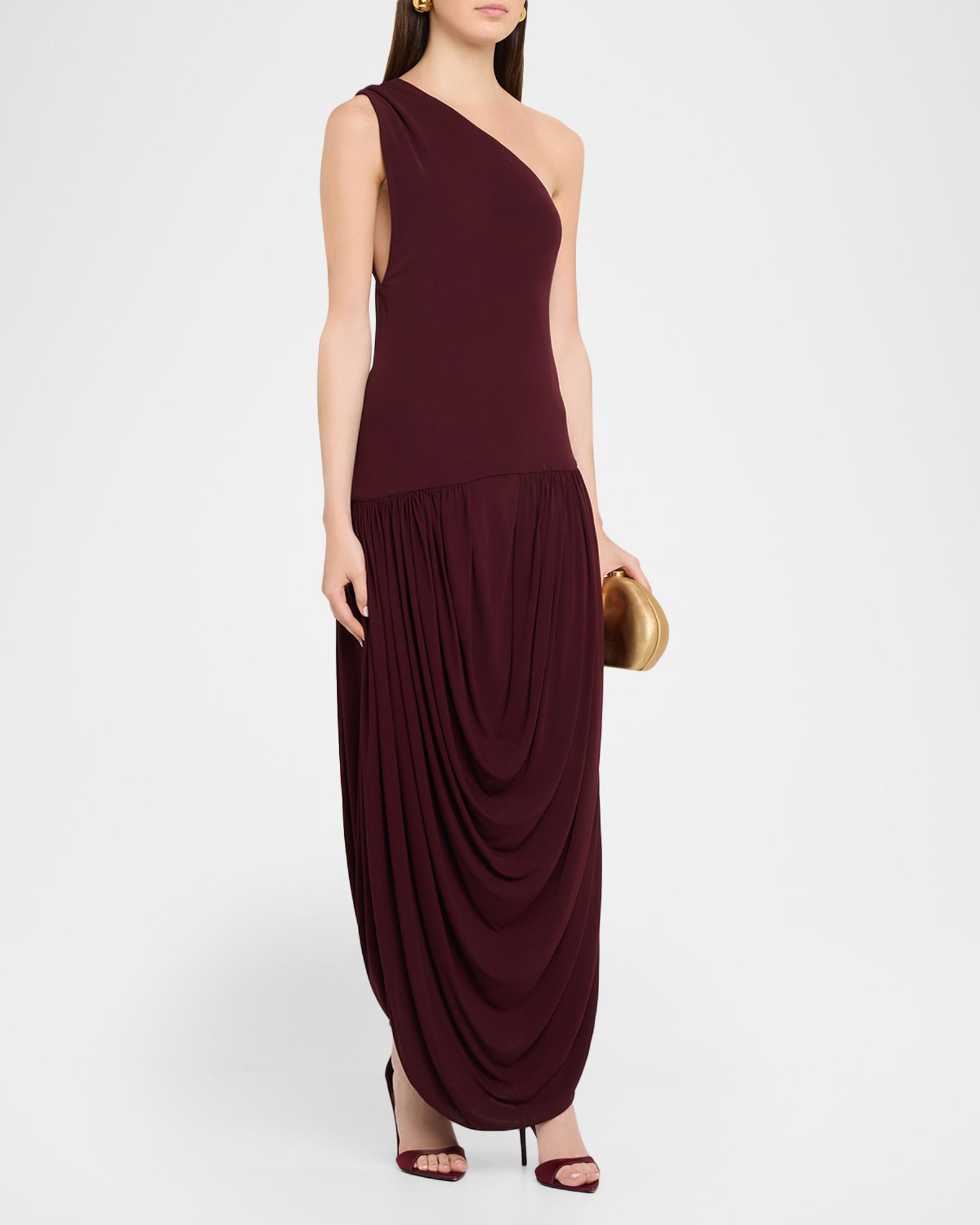 brandon maxwell one shoulder dress Brandon Maxwell The Leah One Shoulder Sheer Knit Tee