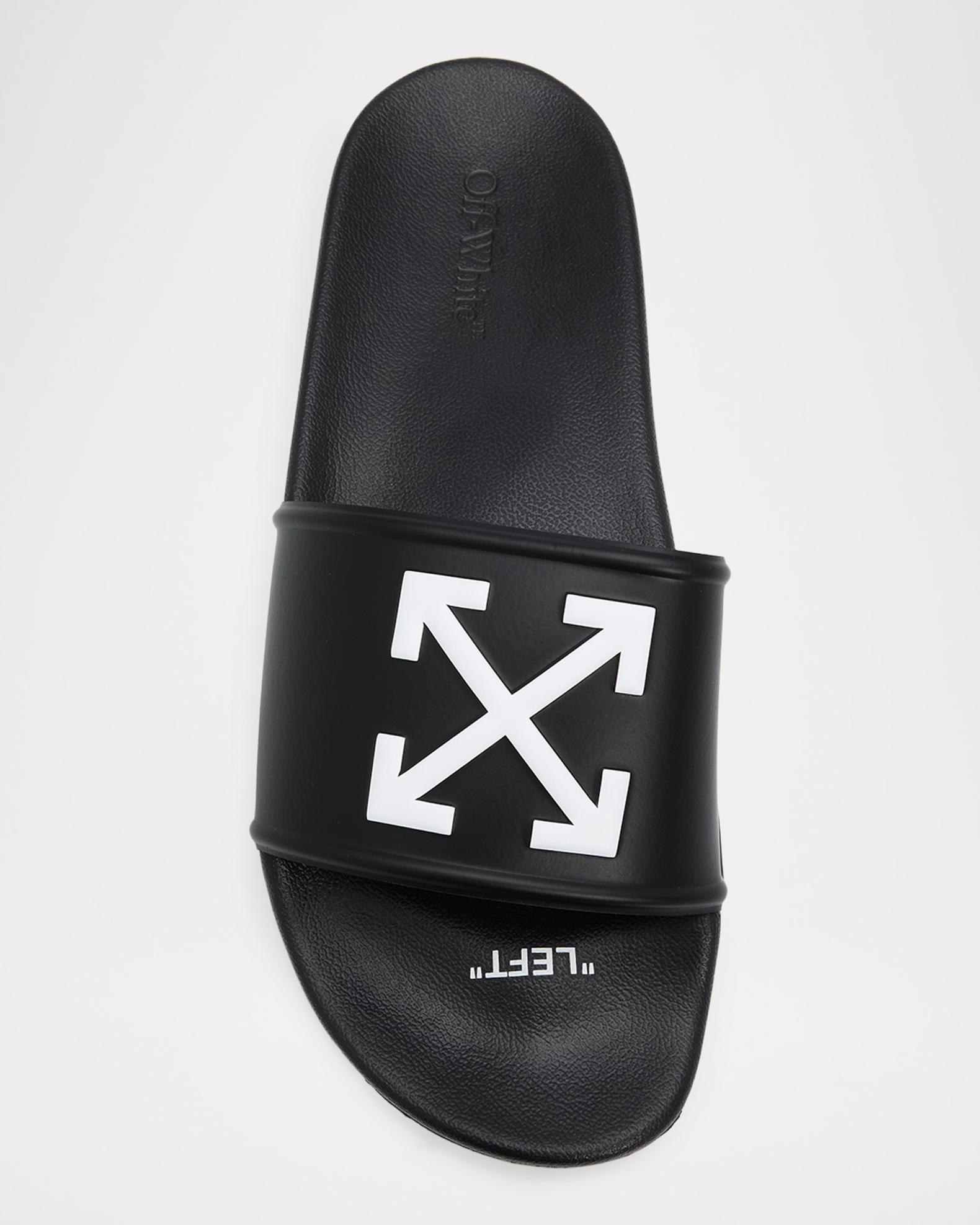 Off-White Men's Arrow PU Sliders | Neiman Marcus