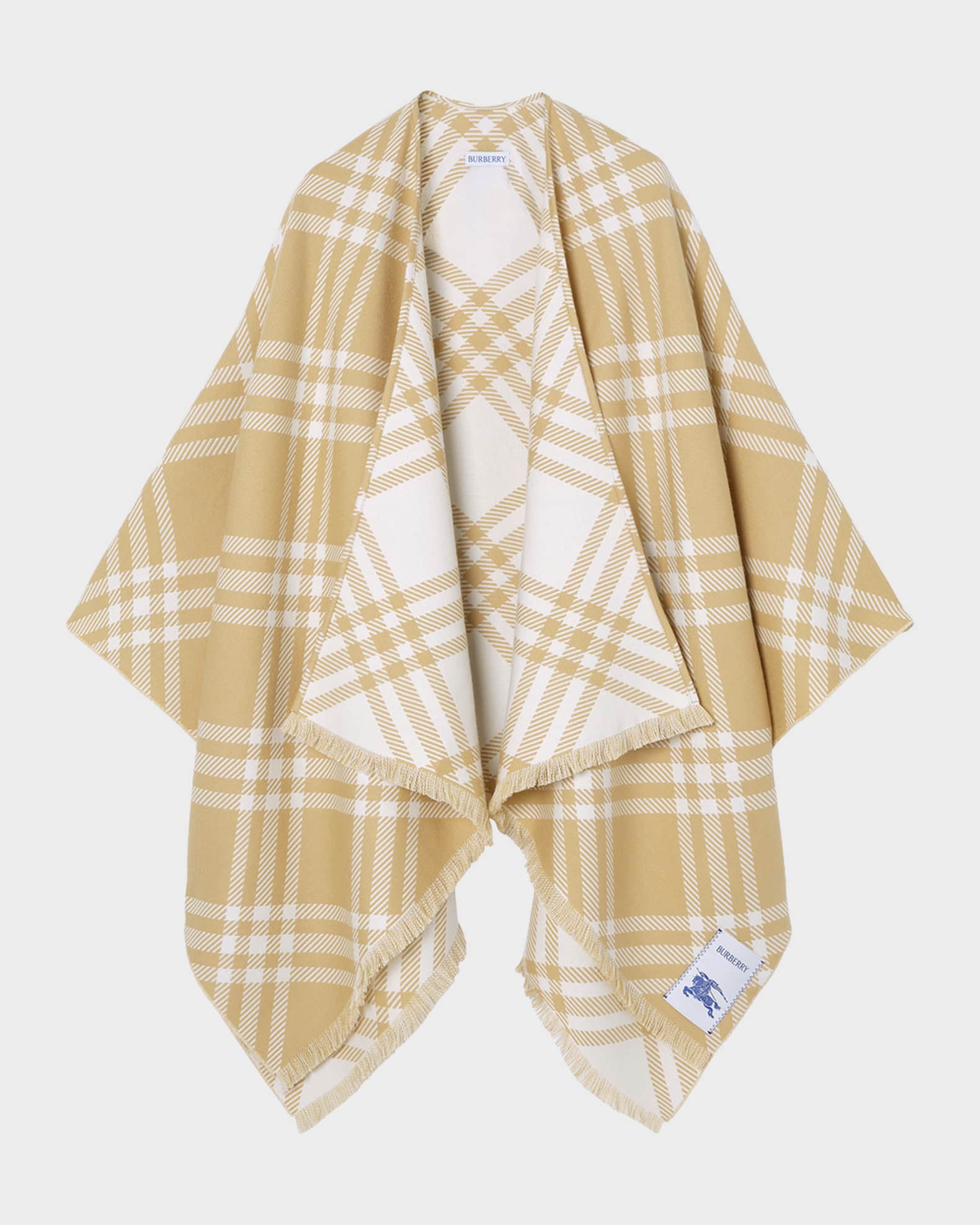 Burberry Check Wool Silk Cashmere Cape | Neiman Marcus