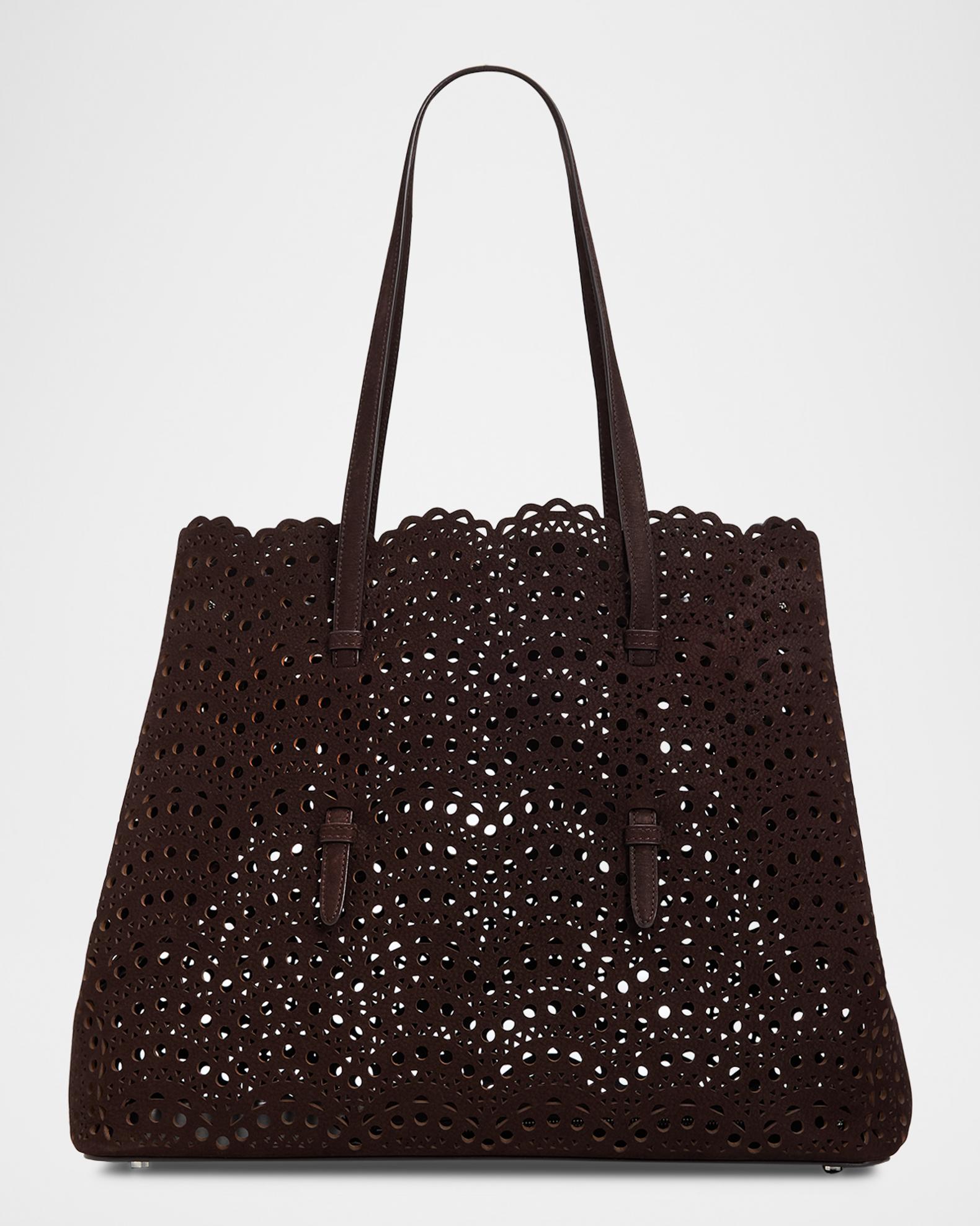 ALAÏA Mina 37 Vienne Wave Leather Tote Bag | Neiman Marcus