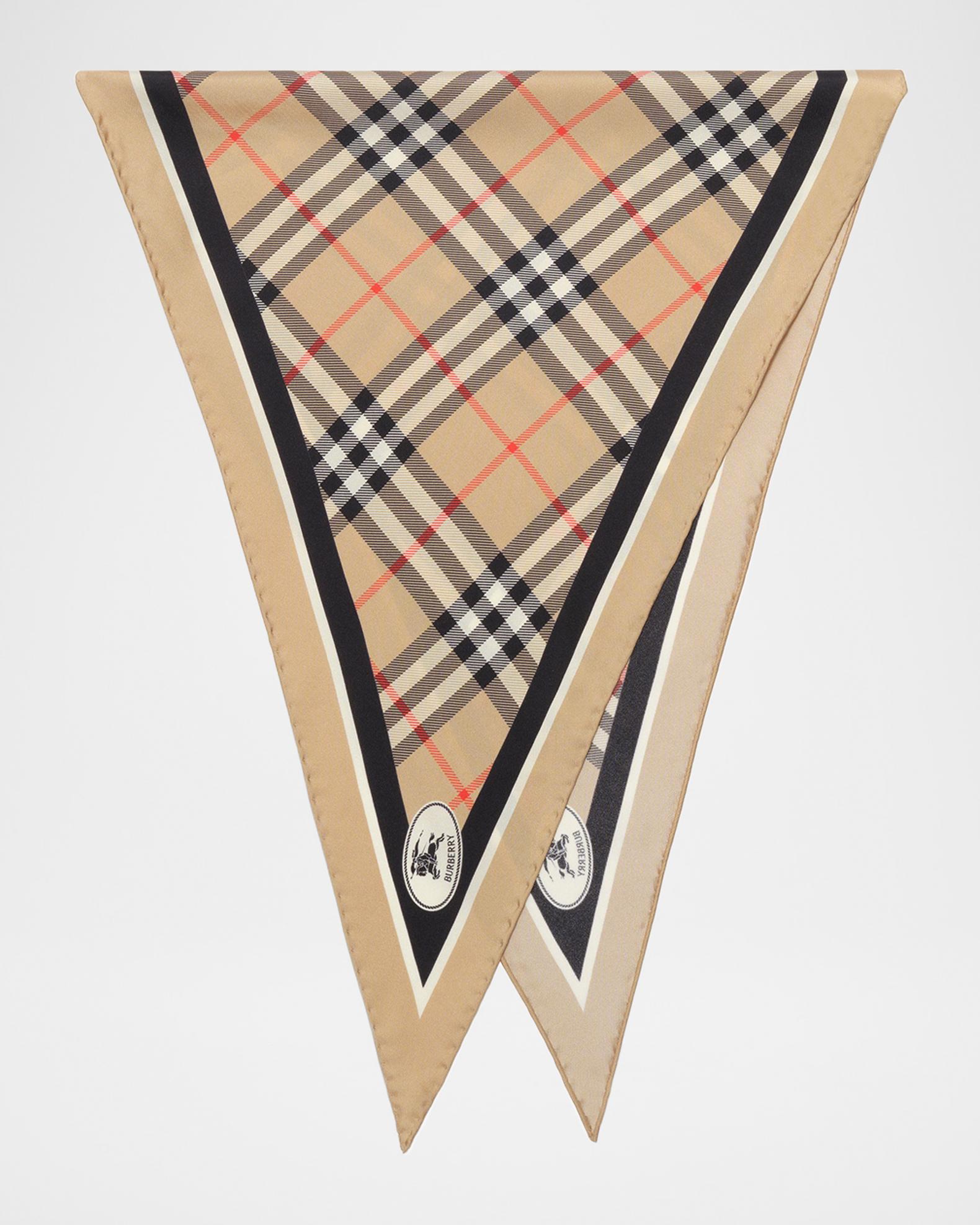 Burberry Check Knight Stamp Silk Scarf | Neiman Marcus