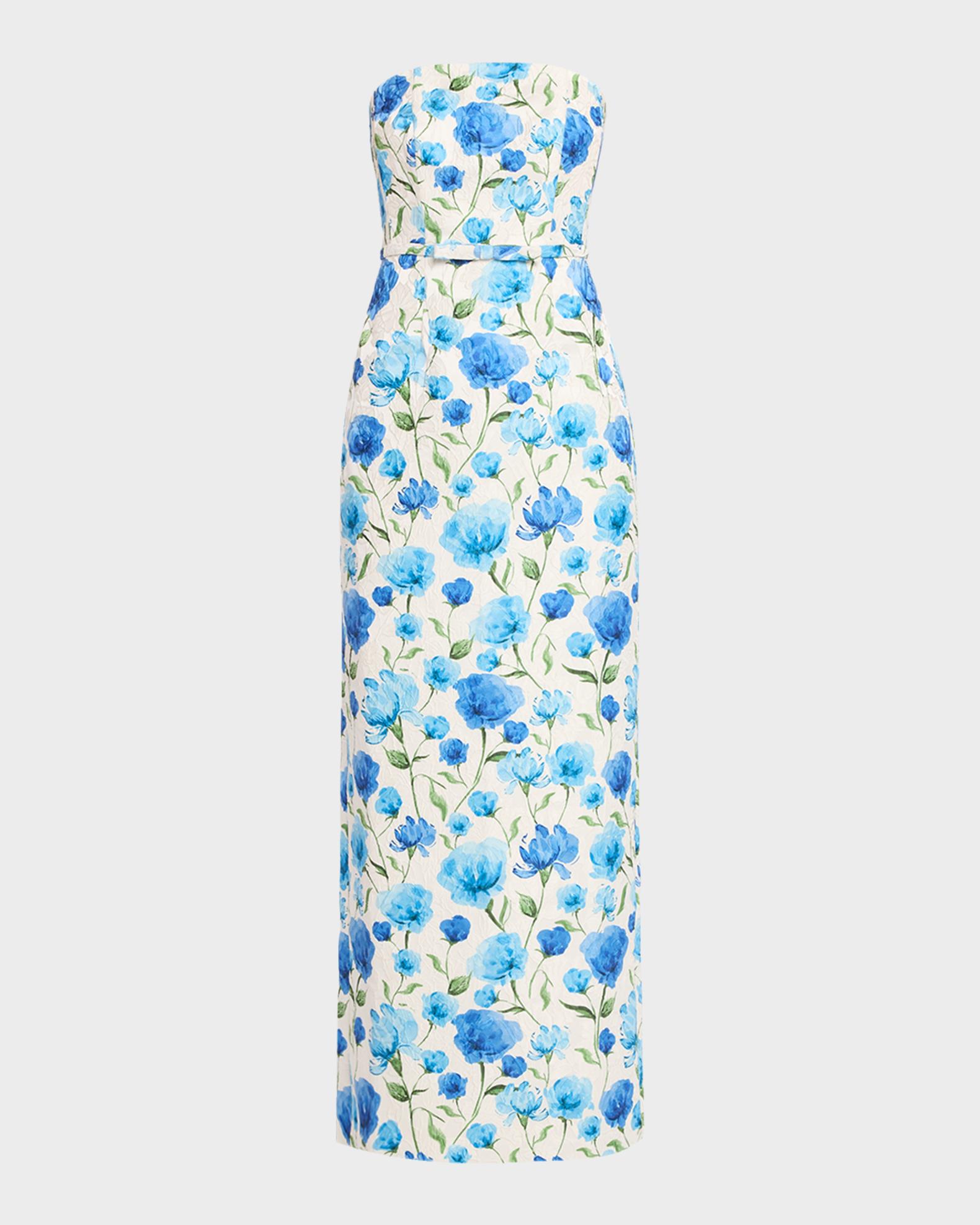 SACHIN BABI Sophia Strapless Floral Cloque Column Gown | Neiman Marcus