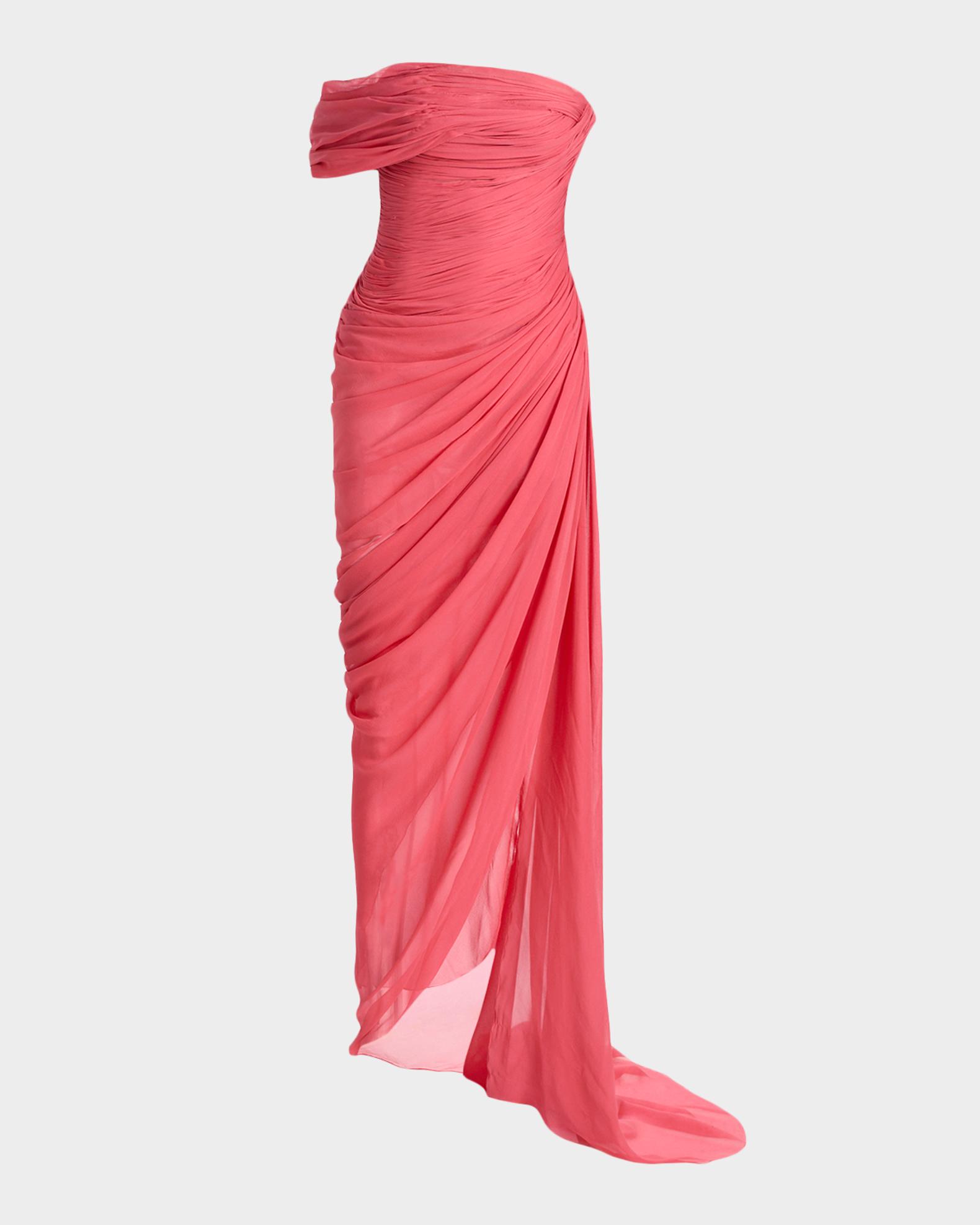 oscar de la renta off shoulder dress Off Shoulder Foxglove Drape Dress
