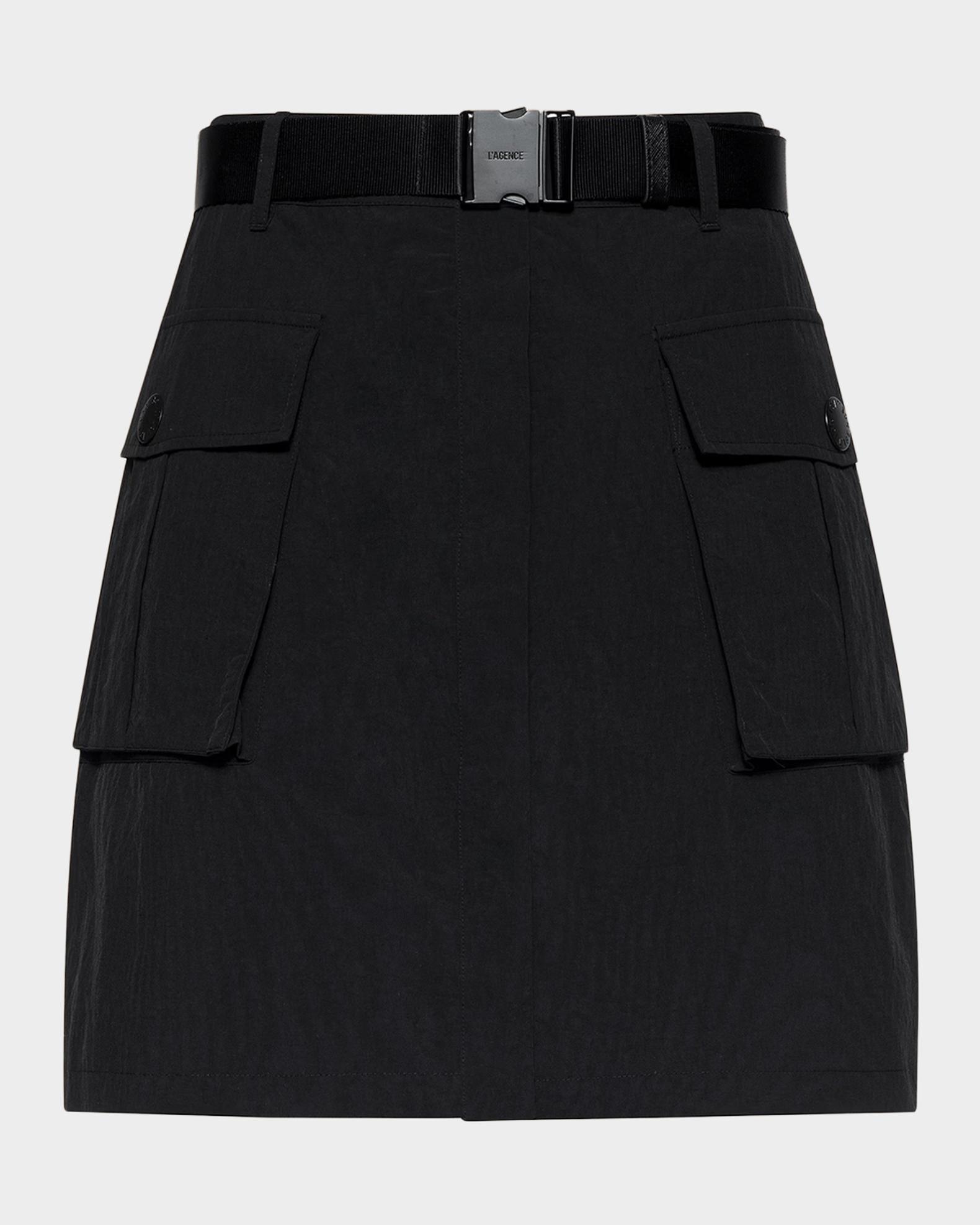 L'AGENCE Norene Cargo Nylon Mini Skirt | Neiman Marcus